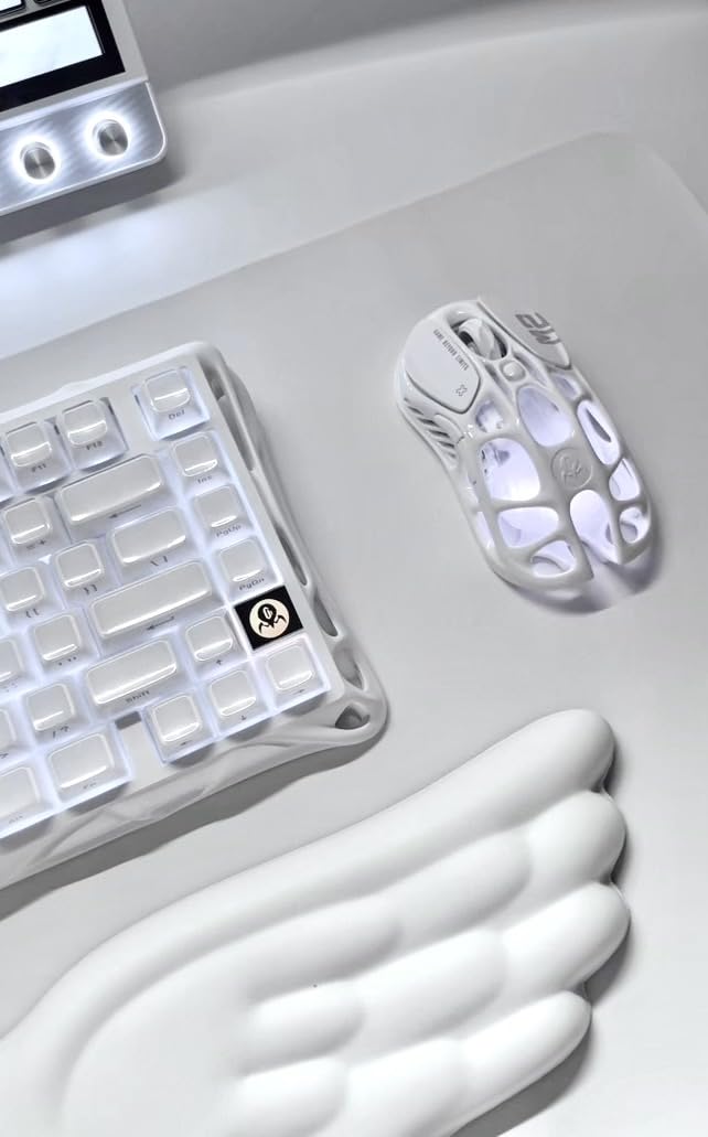 GravaStar Mercury M2 Wireless Gaming Mouse with 26,000 DPI, PAW3395DM Sensor -79g Lightweight Hollowed-Out Design -5 Programmable Buttons -5 Dynamic Lightsync RGB - Transparent Black customer photo 1