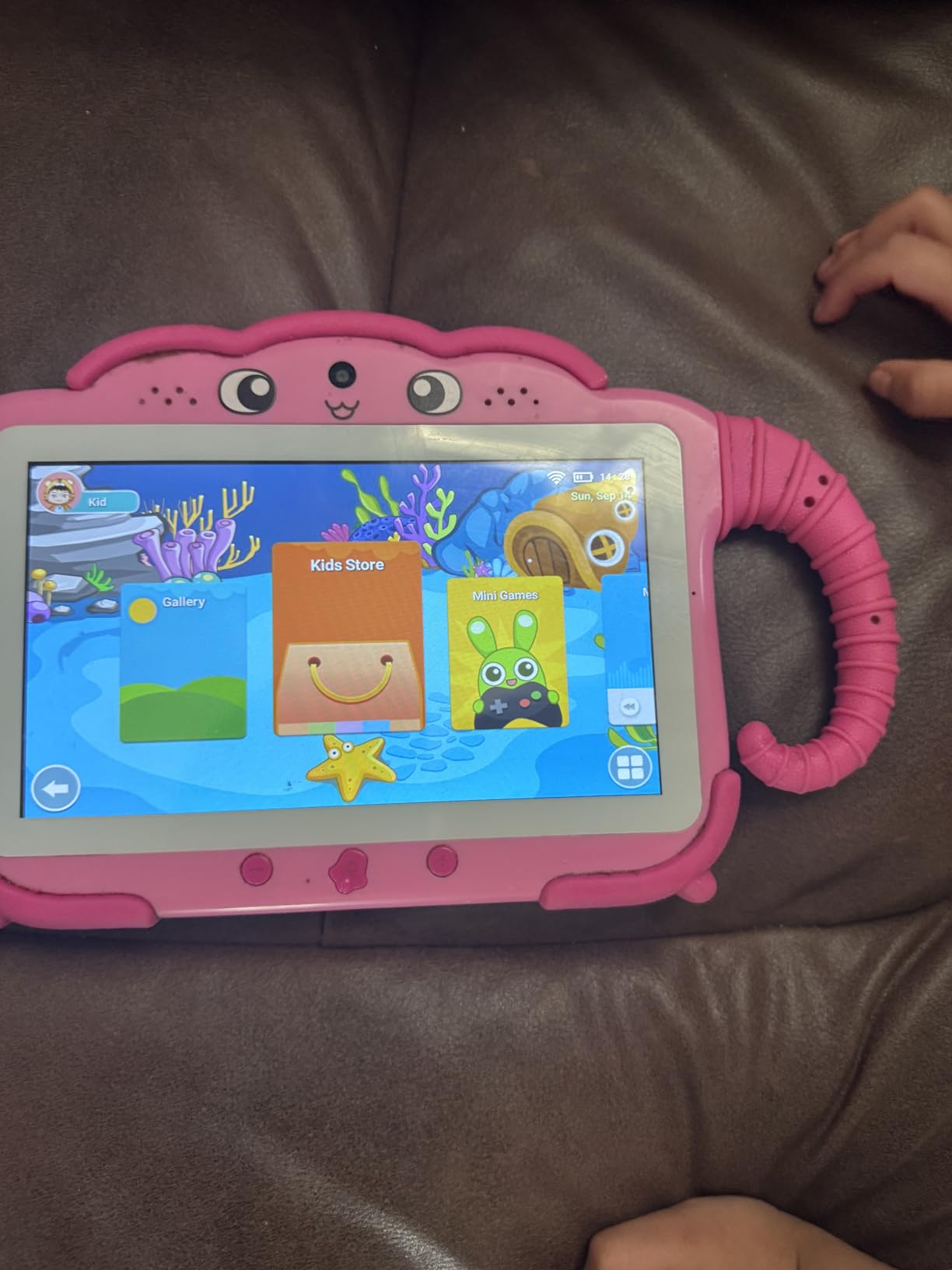 okulaku Kids Tablet 7 inch Toddler Tablets for Kid with Case WiFi Dual Cameras Octa-Core Android System Kids Learning PC for Girls Boys Software Installed 32GB Childrens Computer Parental Control customer photo 2
