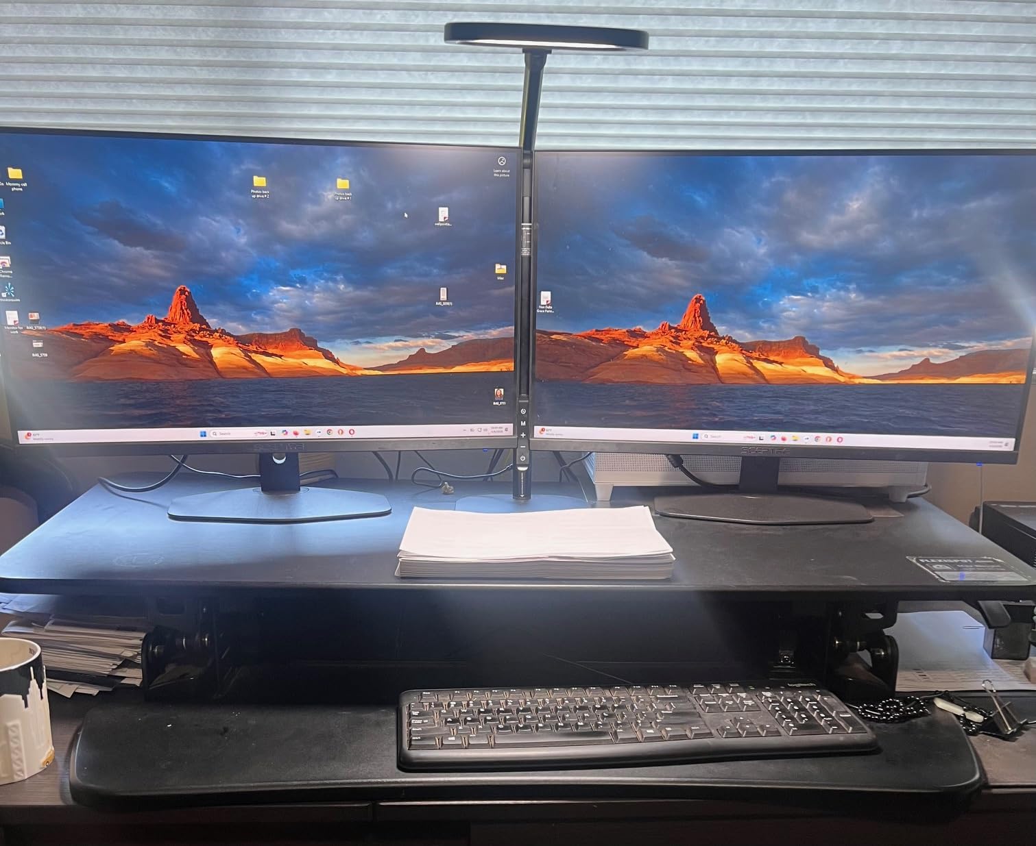 LitONES Led Desk Lamps for Home Office with Base, Tall Desk Lamp with 50 Light Modes & Memory and Timer Func Computer Light, Flexible Adjustable Table Lamps for Video Conference, Architect or Study customer photo 1