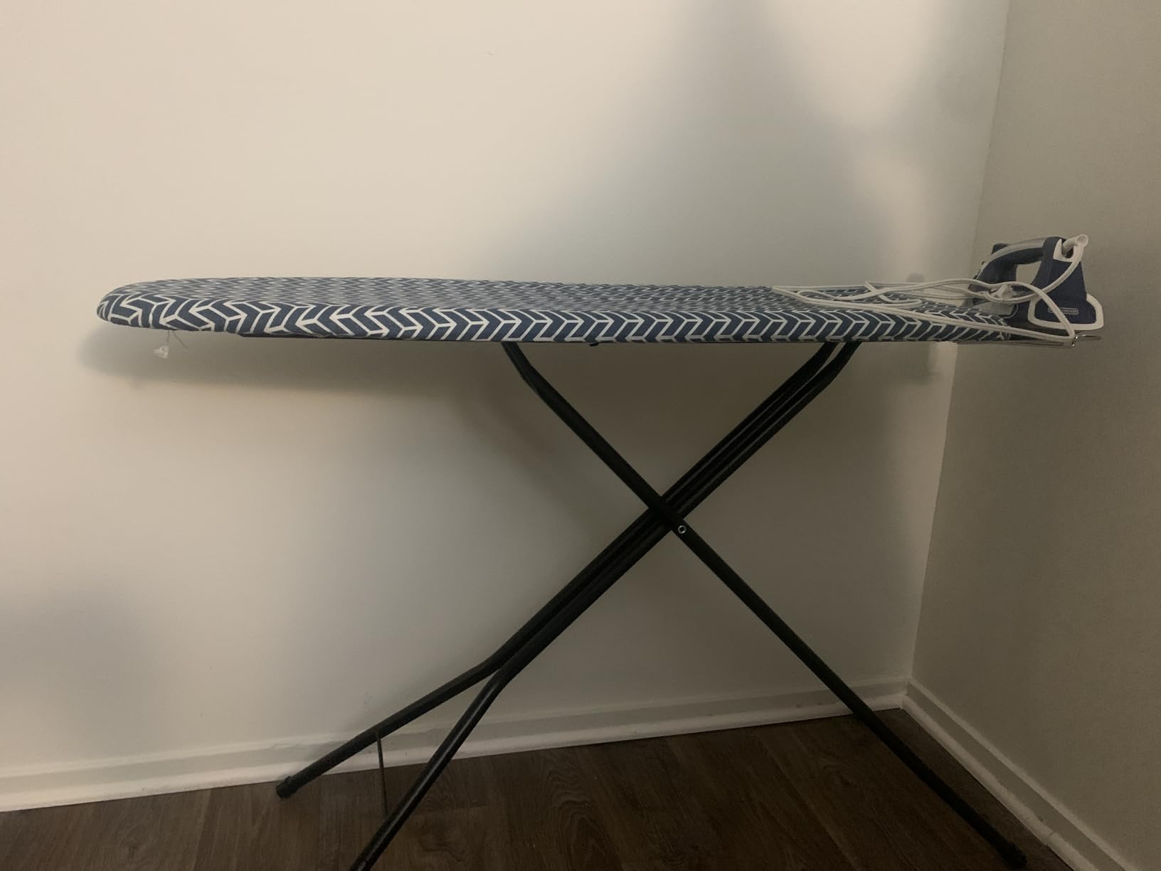 KINGBOARD Foldable Ironing Board Full Size, Iron and Ironing Board Set Standard Size, Iron Boards with Ironrest & Adjustable Height, Heavy Duty Iron Table Stand with Metal Legs customer photo 1