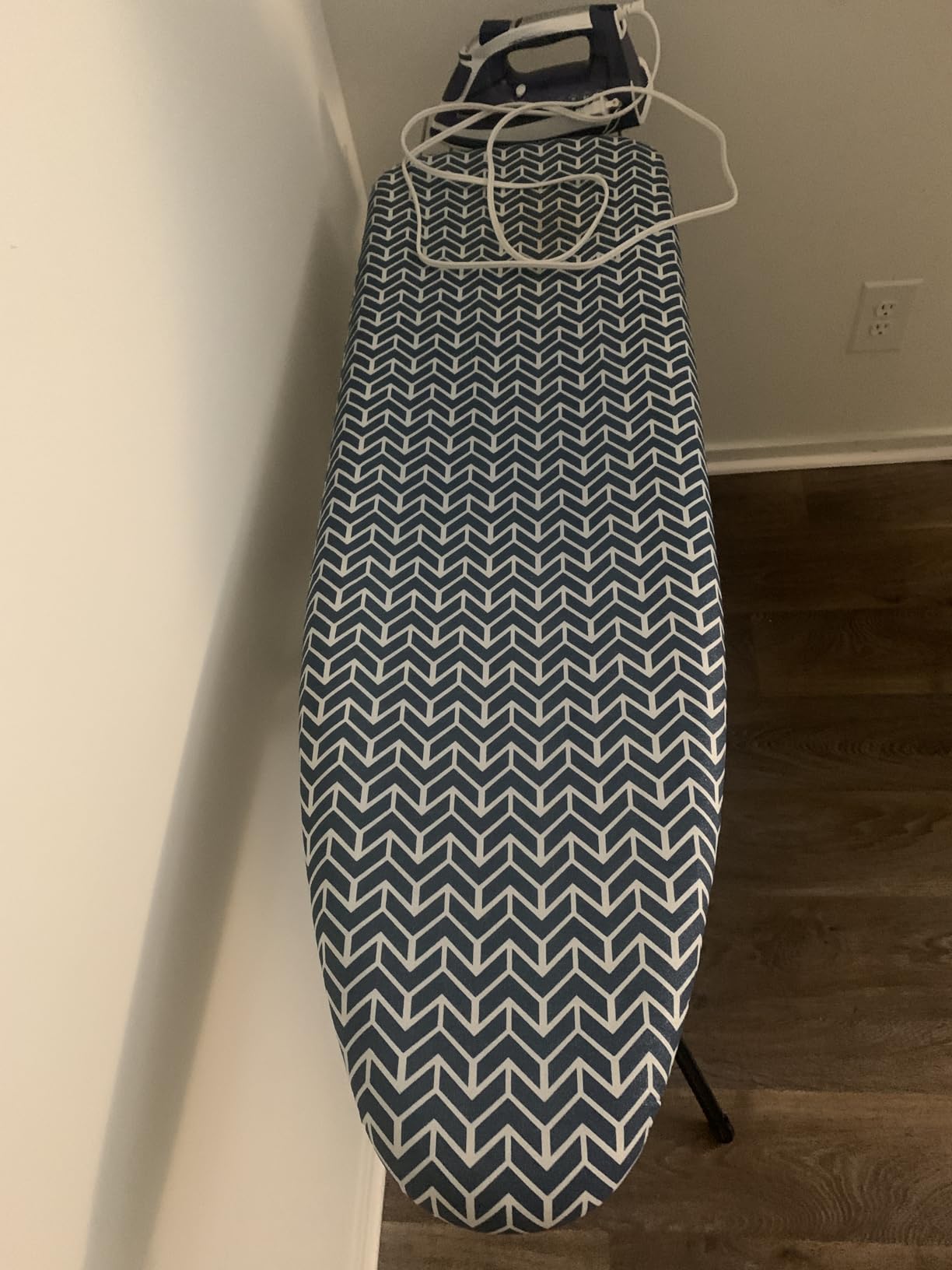 KINGBOARD Foldable Ironing Board Full Size, Iron and Ironing Board Set Standard Size, Iron Boards with Ironrest & Adjustable Height, Heavy Duty Iron Table Stand with Metal Legs customer photo 2