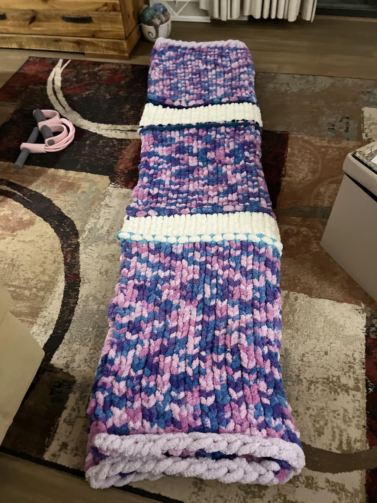 Chunky Yarn for Hand Knitting & Crocheting - Mixed Color Soft, Bulky Jumbo Yarn for Blankets, Scarves, DIY Projects, 8-Pack (Blue, Purple, Pink) customer photo 1