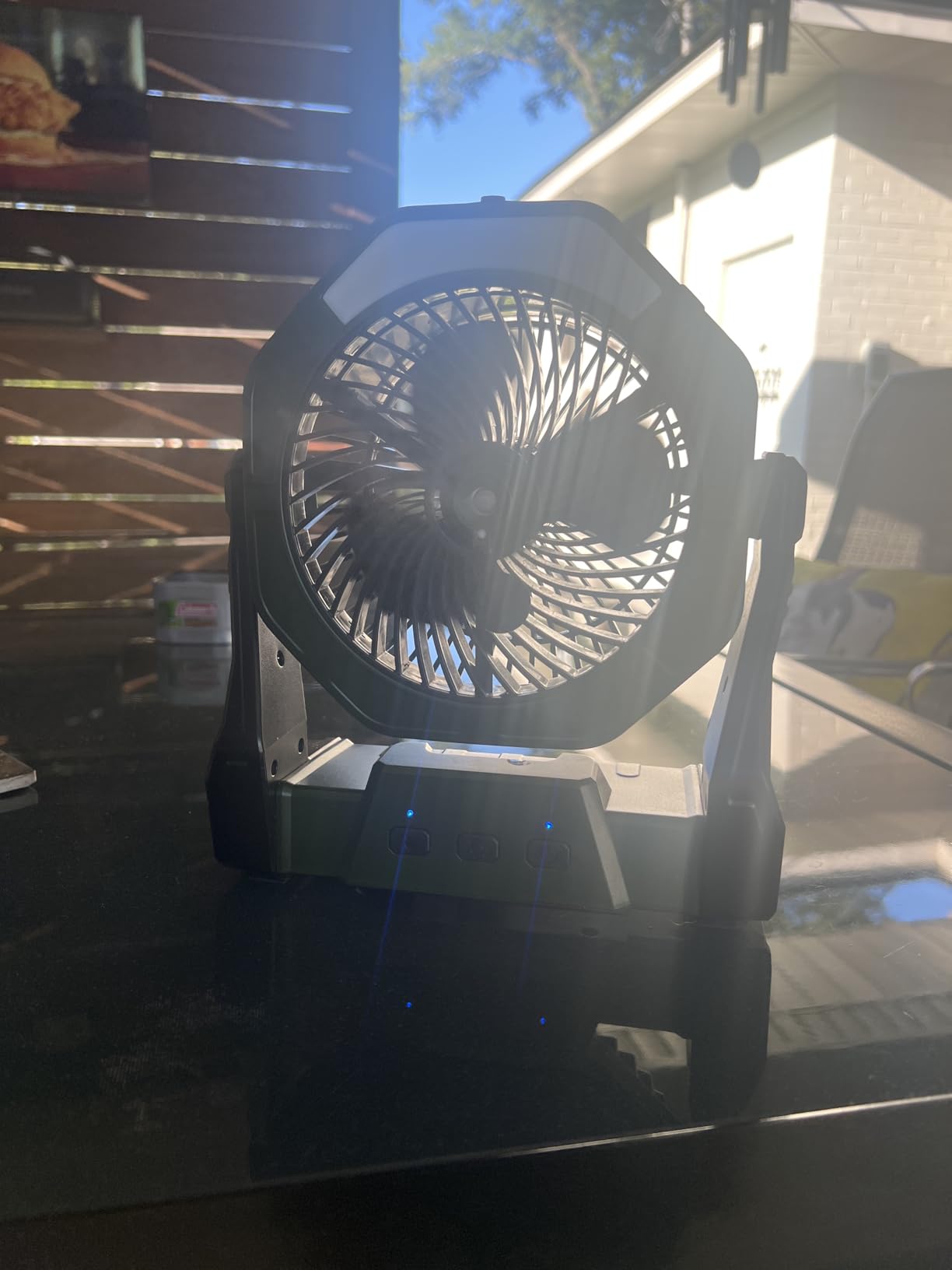 Ausic Portable Misting Fan for Outdoor Cooling, [16-65Hrs] Battery Powered Mist Fans with Water Misters & LED Lantern, 8-Inch, 250mL Tank, for Patios, Home, Outside, Camping, Outdoor&Indoor Use customer photo 2
