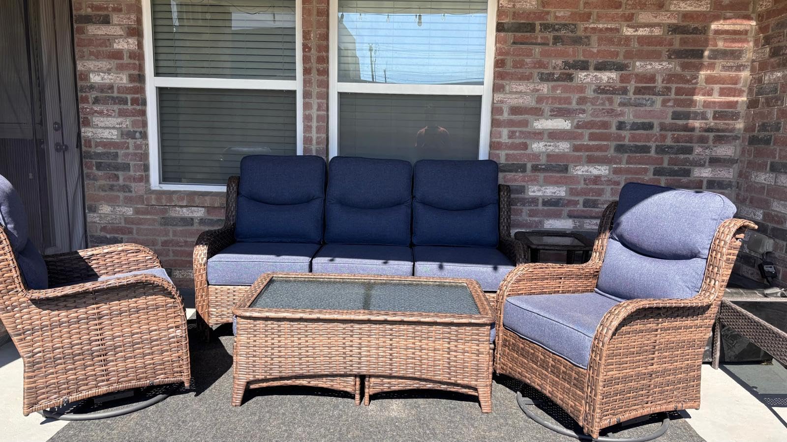 HILLGA 7-Piece Luxury Patio Furniture Set with 6