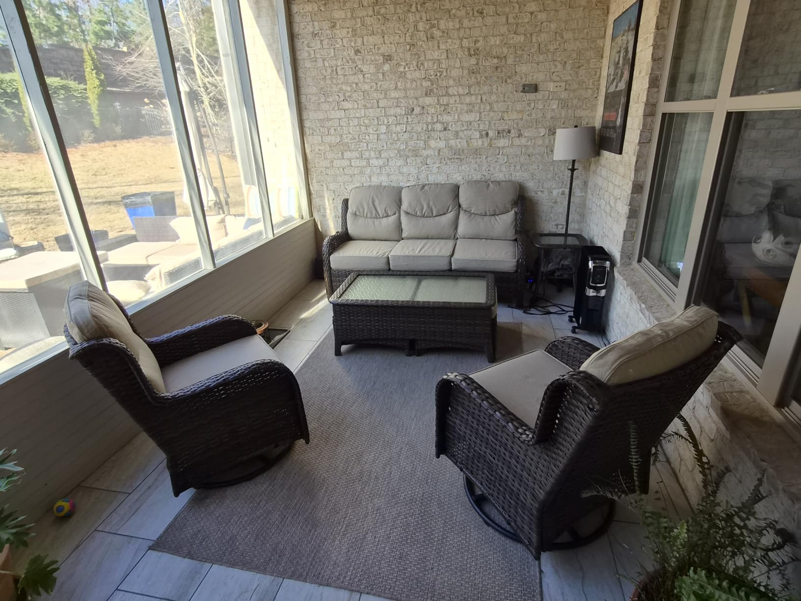 HILLGA 7-Piece Luxury Patio Furniture Set with 6