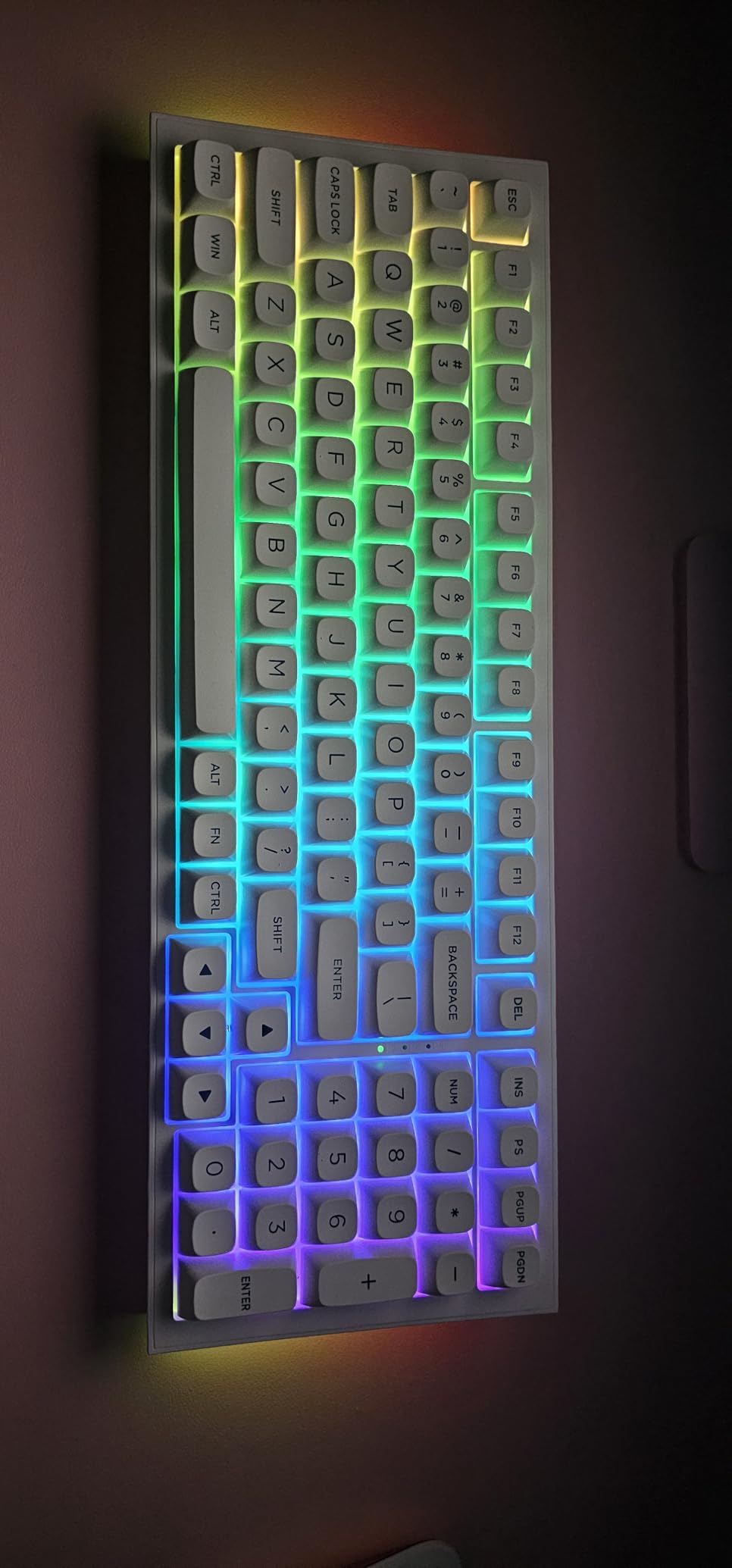 Redragon K723 Wireless Mechanical Gaming Keyboard Creamy, Bluetooth/2.4G/USB-C Wired, RGB Backlit, Hot Swappable Pre-lubed Linear Switches, 96% Custom Gasket Structure for PC/Mac/PS/Xbox,White customer photo 1