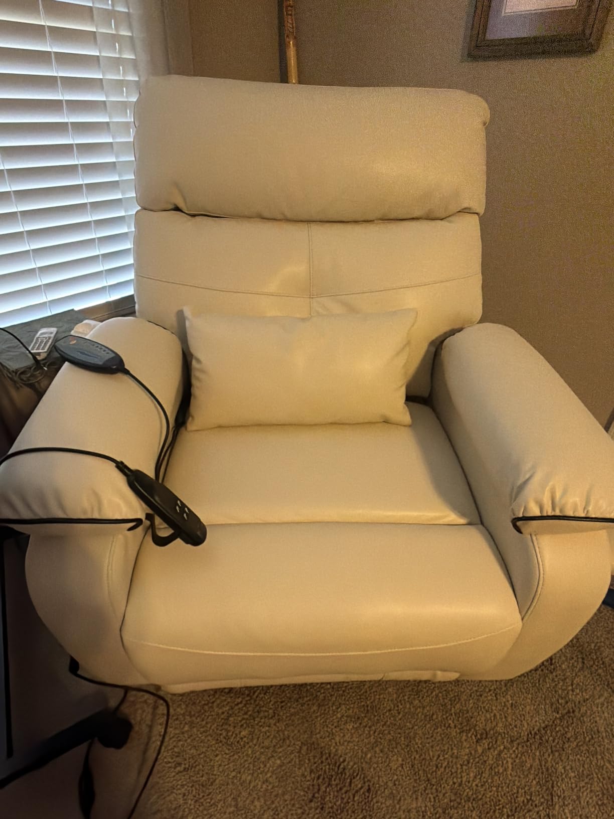 Dual Motor Power Lift Recliner Chair for Adult & Elderly, Infinite Position Lay Flat Lift Chair with Heat & Massage, Cup Holder, Lumbar Pillow, Wireless Charger, USB Ports, Leather customer photo 1