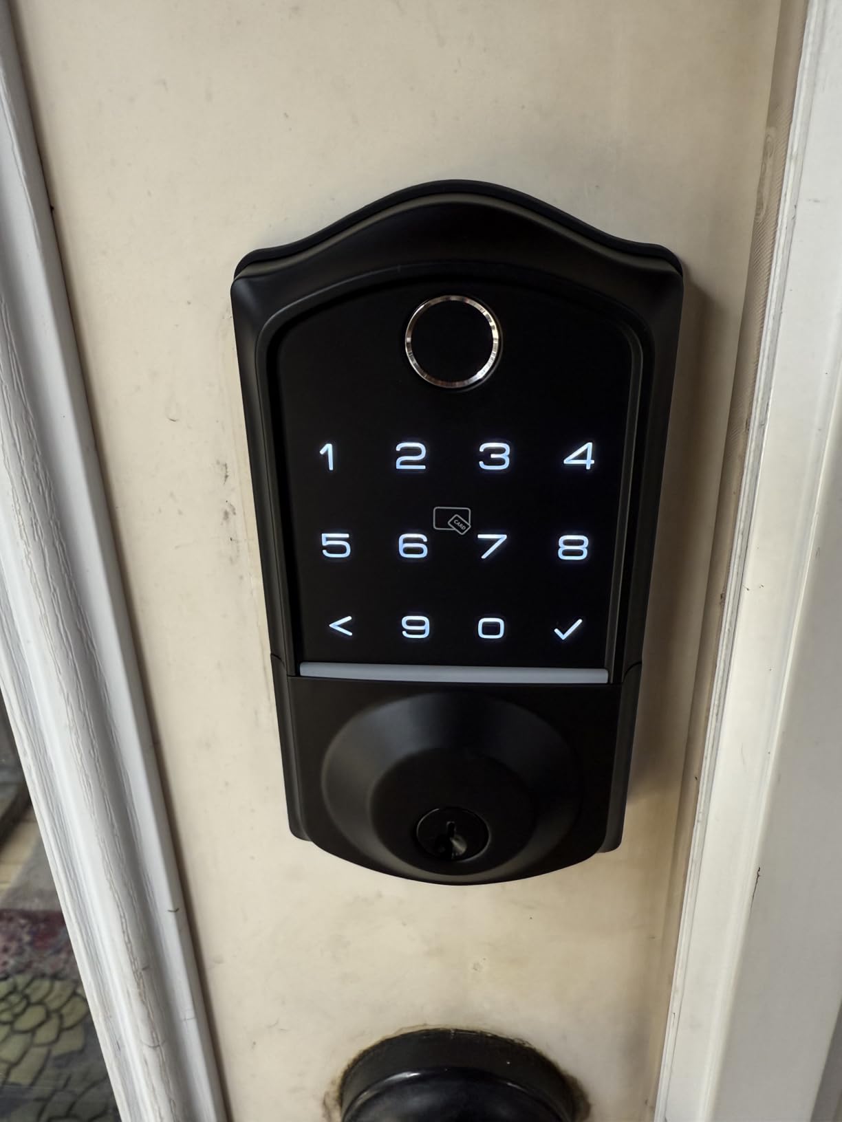 Veise VE017 Fingerprint Smart Door Lock, App Control, 8-in-1 Keyless Entry, Auto Lock, Emergency Power Port, Electronic Touchscreen Keypad, Biometric Smart Locks for Front Door, Satin Nickel customer photo 1