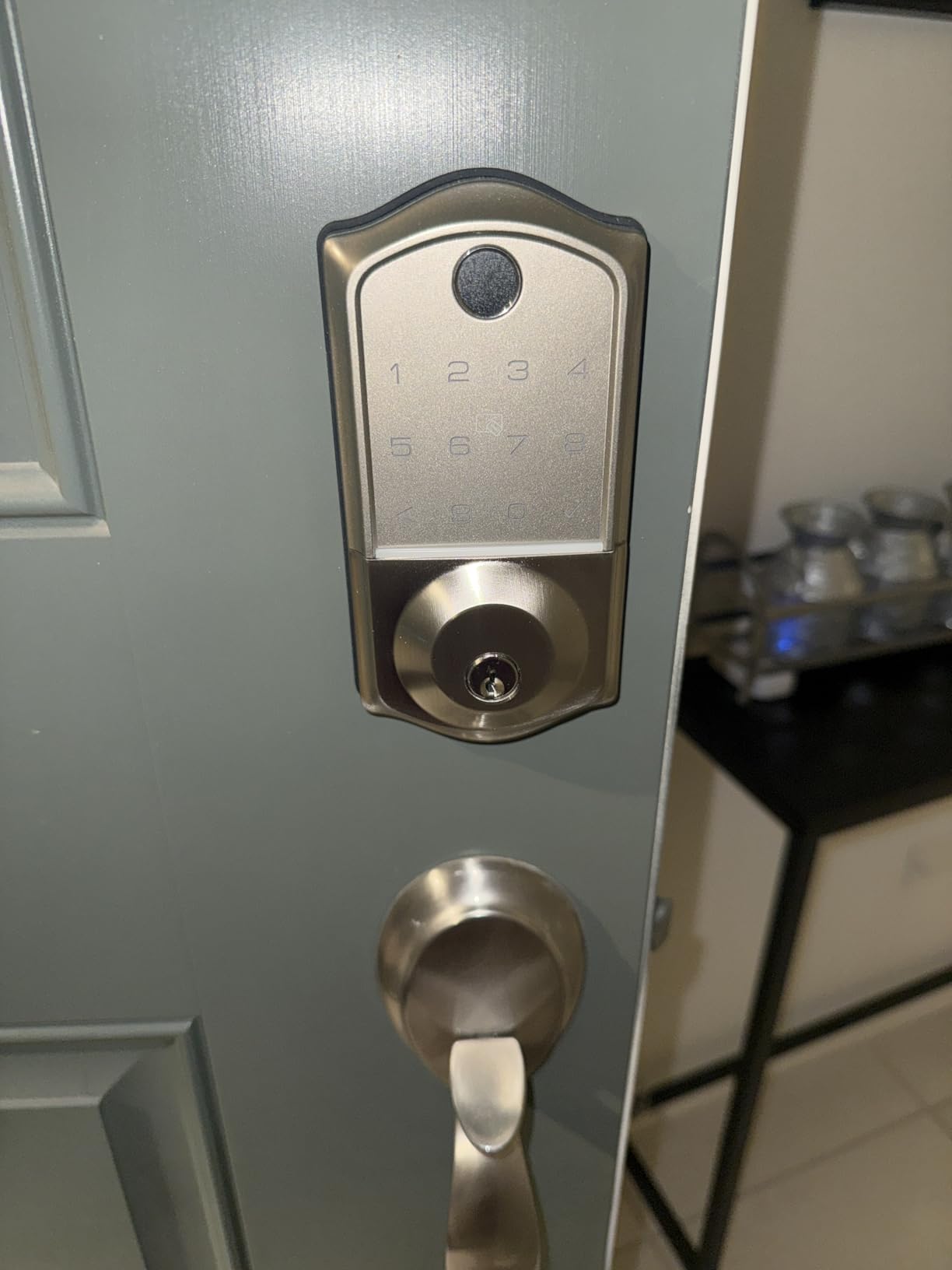 Veise VE017 Fingerprint Smart Door Lock, App Control, 8-in-1 Keyless Entry, Auto Lock, Emergency Power Port, Electronic Touchscreen Keypad, Biometric Smart Locks for Front Door, Satin Nickel customer photo 2