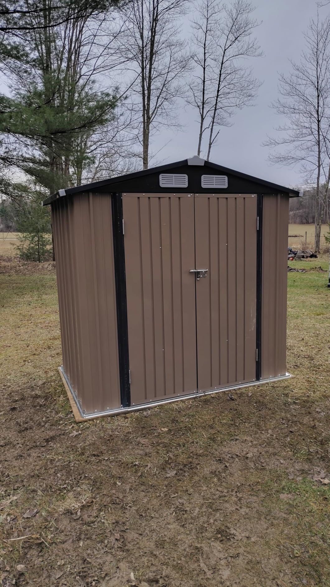 Aoxun 6.2x4 FT Shed Outdoor Storage Shed with Lockable Doors & Sloping Roof Metal Garden Tool Shed for Backyard, Patio, Poolside customer photo 1