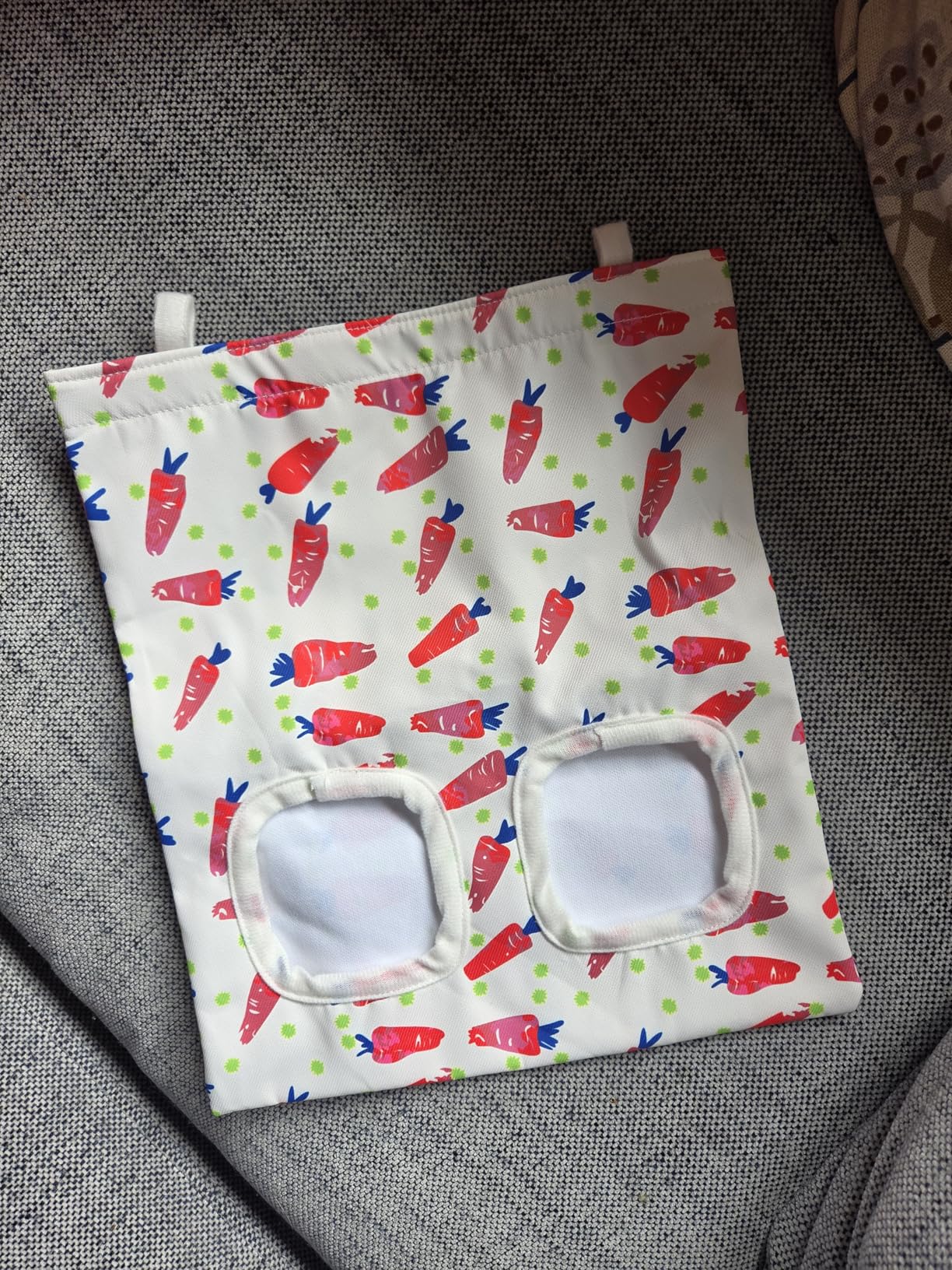 UPINS 2 Pack Guinea Pig Hay Feeder,Rabbit Hay Bag Hanging Hay Holder for Guinea Pig Cage Hay Feeder for Bunny Rabbits Chinchillas Hamsters Small Pets and Animals customer photo 1