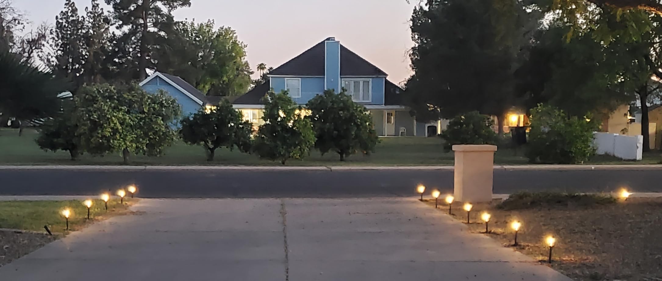 Solar Lights Outdoor, 12 Pack Waterproof Solar Landscape Lighting for Pathway Garden Yard Path Walkway Driveway Lawn Patio Outside Decor, Warm White customer photo 1