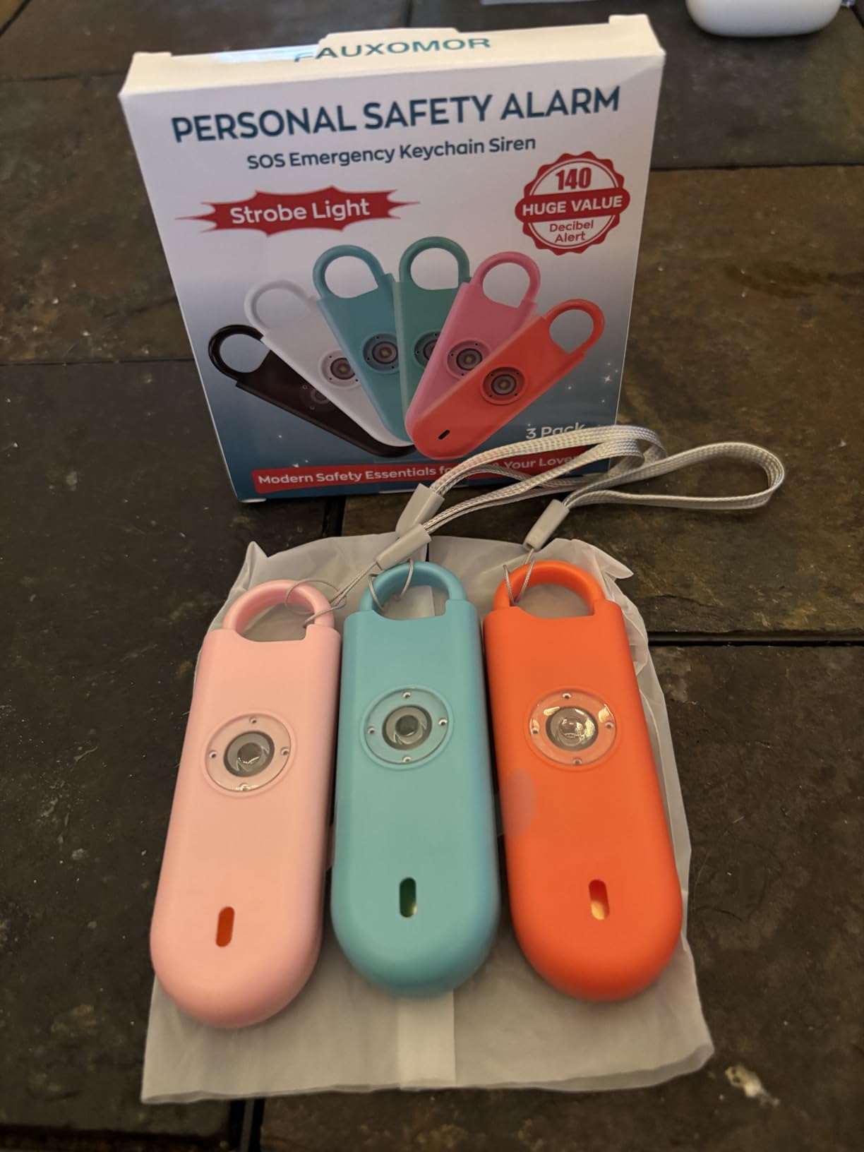 140dB Personal Safety Alarm for Women, 3 Pack Safe Alarm Protection Keychain with Strobe Light & Low Battery Notice customer photo 2