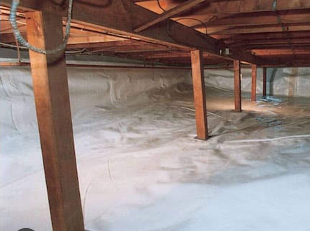 Crawl Space Vapor Barrier - 15 Mil Vapor Barrier - (12' x 100'), Tear Resistant, Heavy Duty Vapor Barrier Plastic, Drop Cloth Moisture Barrier Plastic Sheeting Covering for Crawlspace Encapsulation customer photo 2