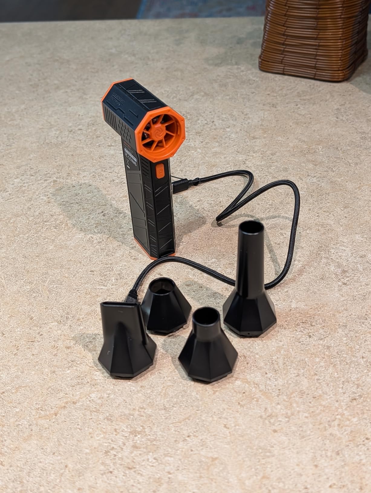 WOLFBOX MegaFlow 50 Compressed Air Duster-110000RPM Super Power Electric Air Duster, 3-Gear Adjustable Mini Blower with Fast Charging, Dust Blower for Computer, Keyboard, House, Outdoor and Car customer photo 1
