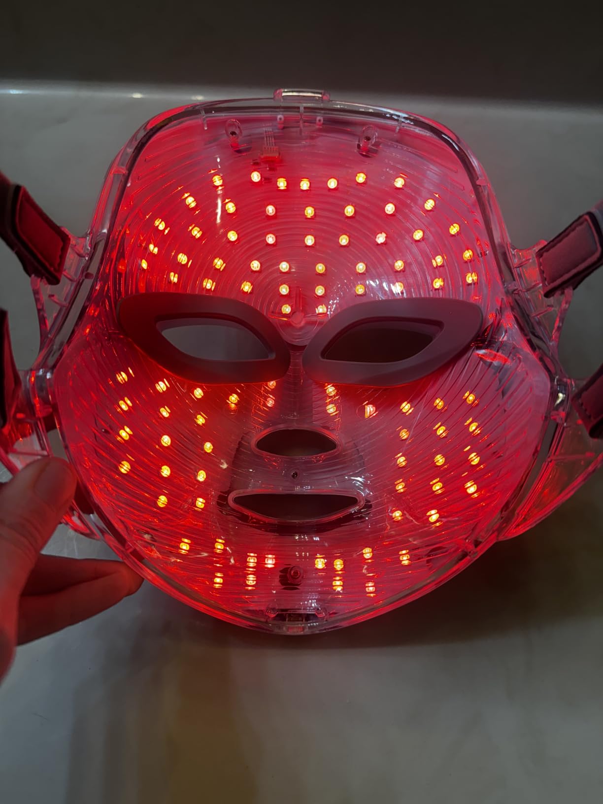 7-1 Colors Red Light Therapy For Face, LED Facial Skin Care Mask, Red Light Mask for Face, LED Facial Mask Light, Salon or Home, White customer photo 2