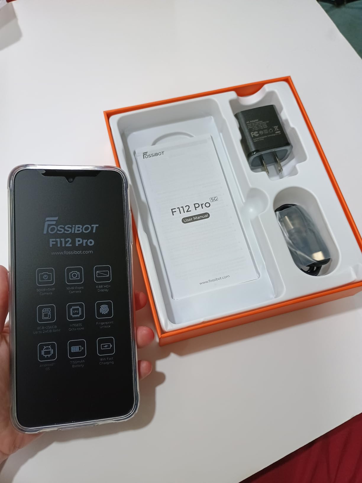 FOSSIBOT F112 Pro 120Hz 5G Rugged phone Unlocked, 24GB+256GB/2TB Rugged smartphone, 6.88