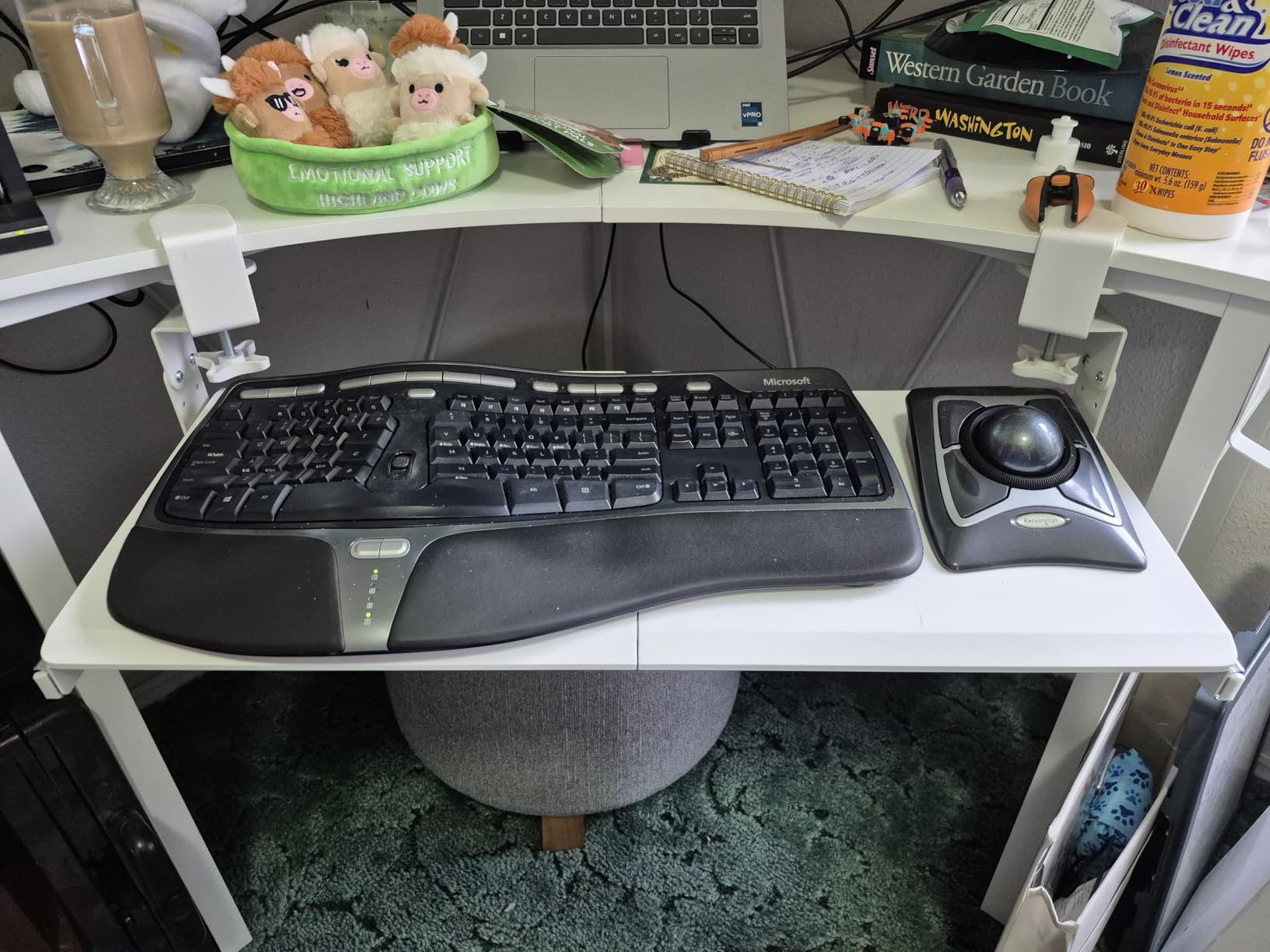 AX WABER Keyboard Tray Under Desk Pull Out with Extra Sturdy C Clamp Mount System, 27.3 x 11 Inch Slide-Out Platform Computer Drawer for Typing Vintage AX01WG02 customer photo 1