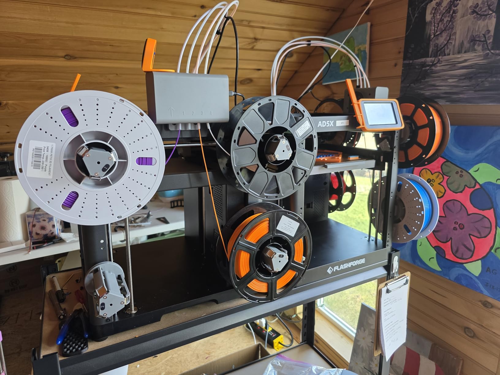 Flashforge AD5X Multicolor 3D Printer, 600mm/s High-Speed 3D Printer with 300˚C Nozzle, Auto Leveling and PEI Flexible Plate, 220x 220 x220mm customer photo 1