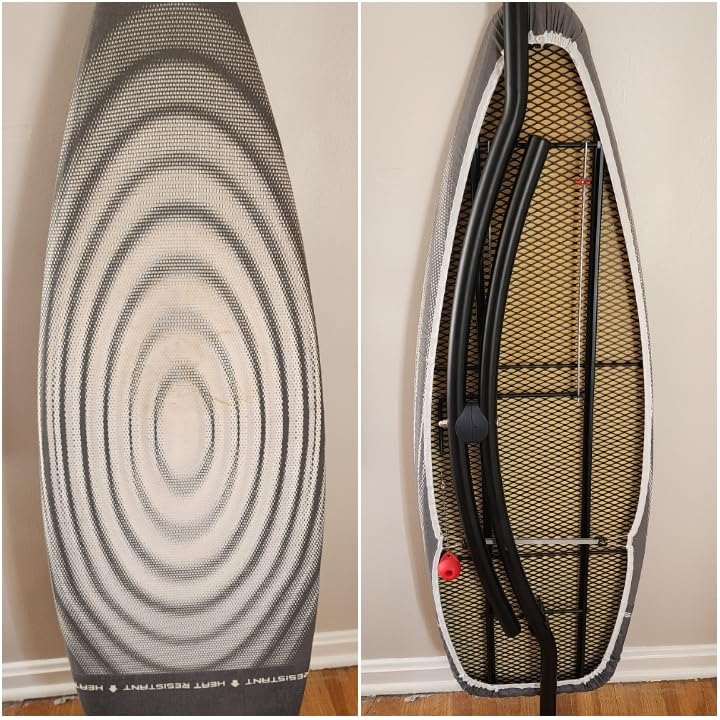 Brabantia Size D Ironing Board (53 x 18in) Heat Resistant Parking Zone, Black Frame, Non-Slip Feet, Suitable for Sit Down Ironing (Denim Black) customer photo 2