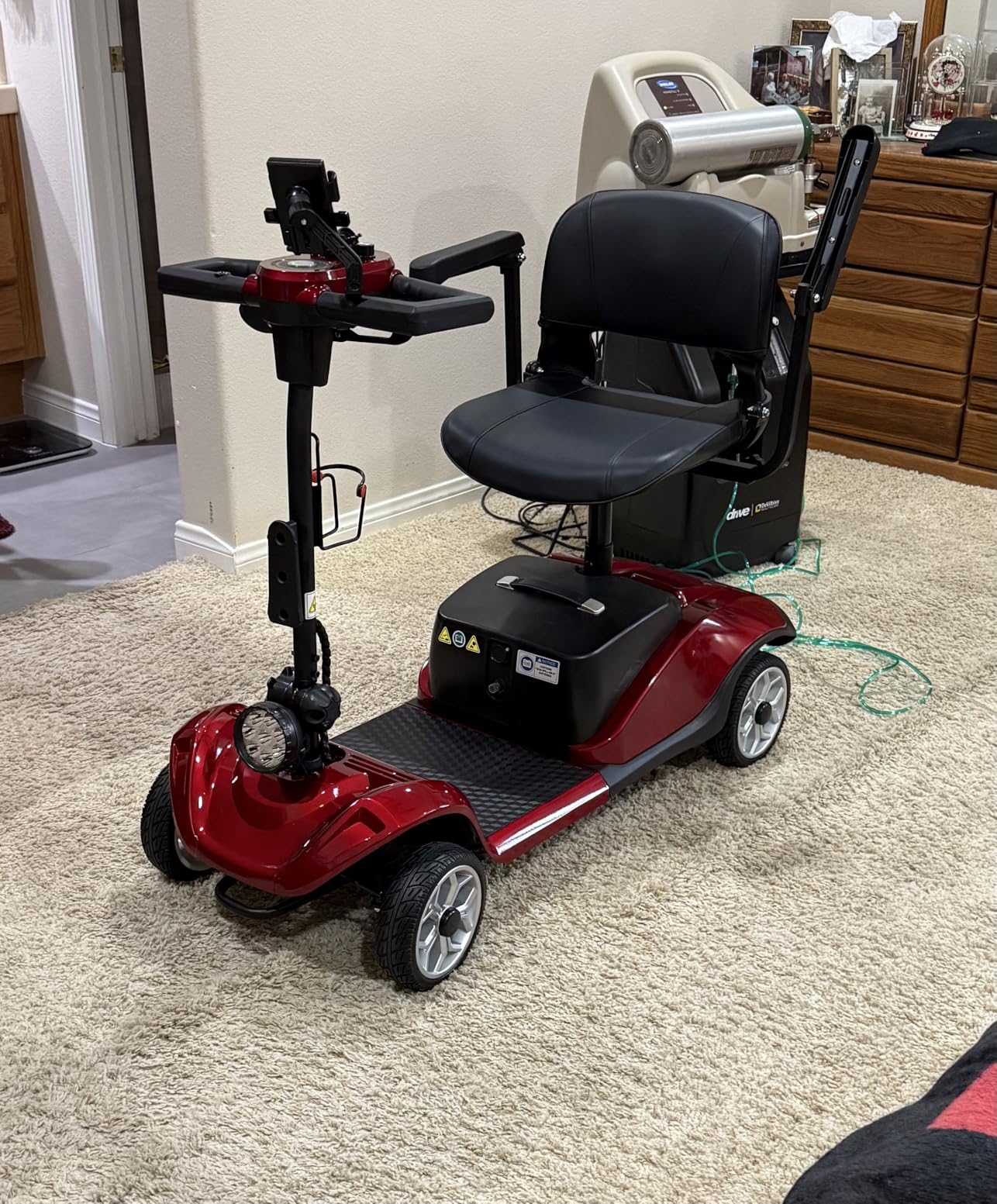 4-Wheel Mobility Scooter with Suspension & Phone Holder, 350W Mobility Scooters for Seniors/Adults with Detachable Lithium Battery, 330LBS Capacity 18Miles Electric Wheelchair, Front & Rear Basket customer photo 2