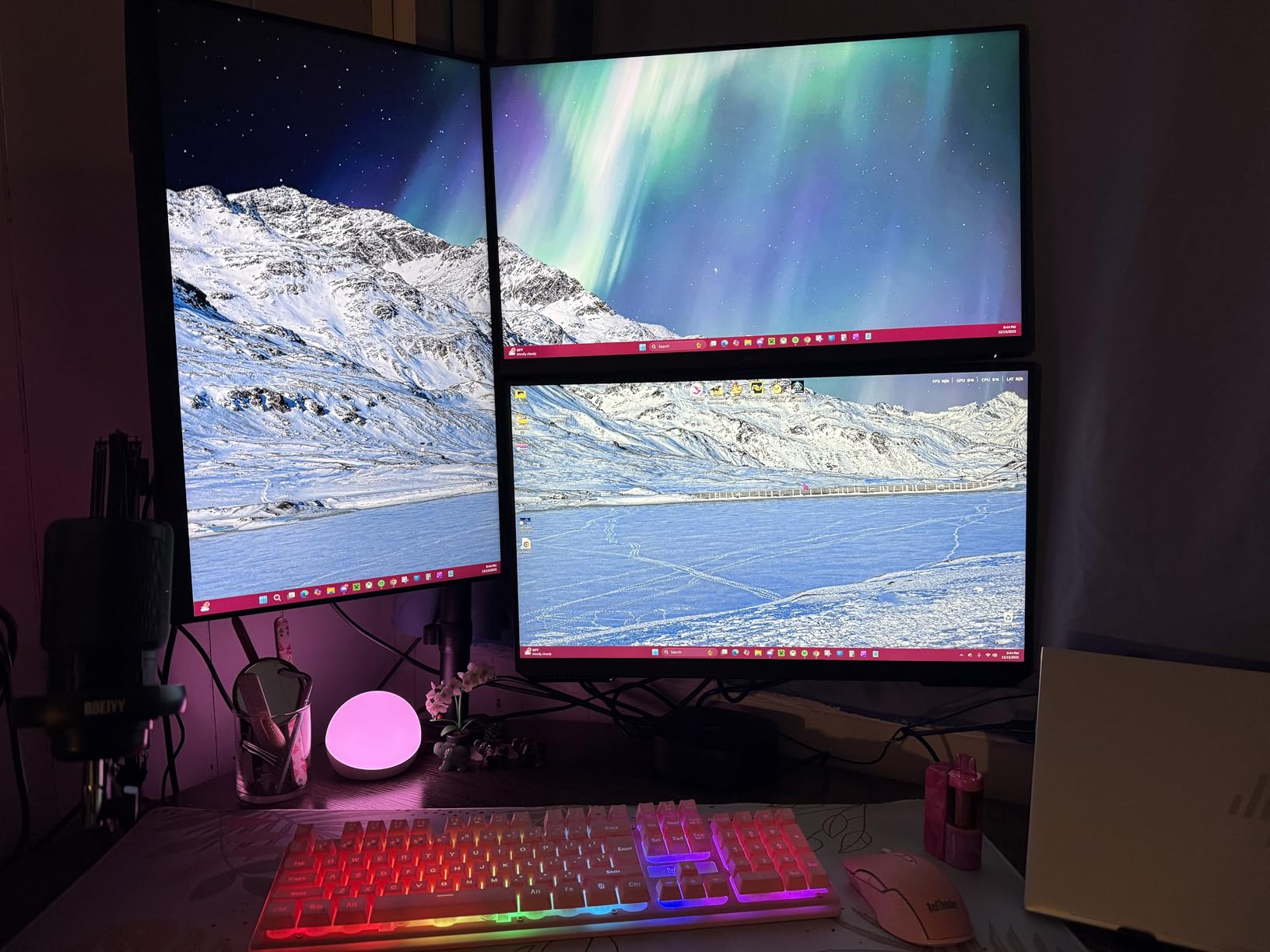 Triple Monitor Mount Fits Max 32 inch Computer Screen, Holds up to 17.6lbs Each Arm, 3 Monitor Desk Mount, Triple Stand with Tilt Swivel Rotation, VESA Mount 75/100mm customer photo 2