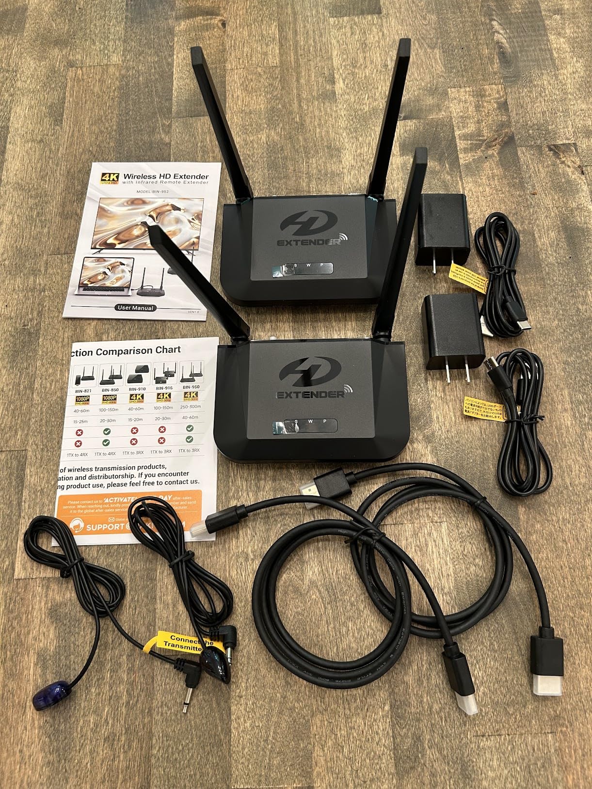 Wireless HDMI Transmitter and Receiver 4K 30HZ, 1000 FT, HDMI Loop-Out, IR Extend, Dual Cooling Systems, 9 Channels, 1 TX to 3 RXS, Streaming from STB, PC, DVD, CCTV to TV, Projector, Monitor customer photo 2