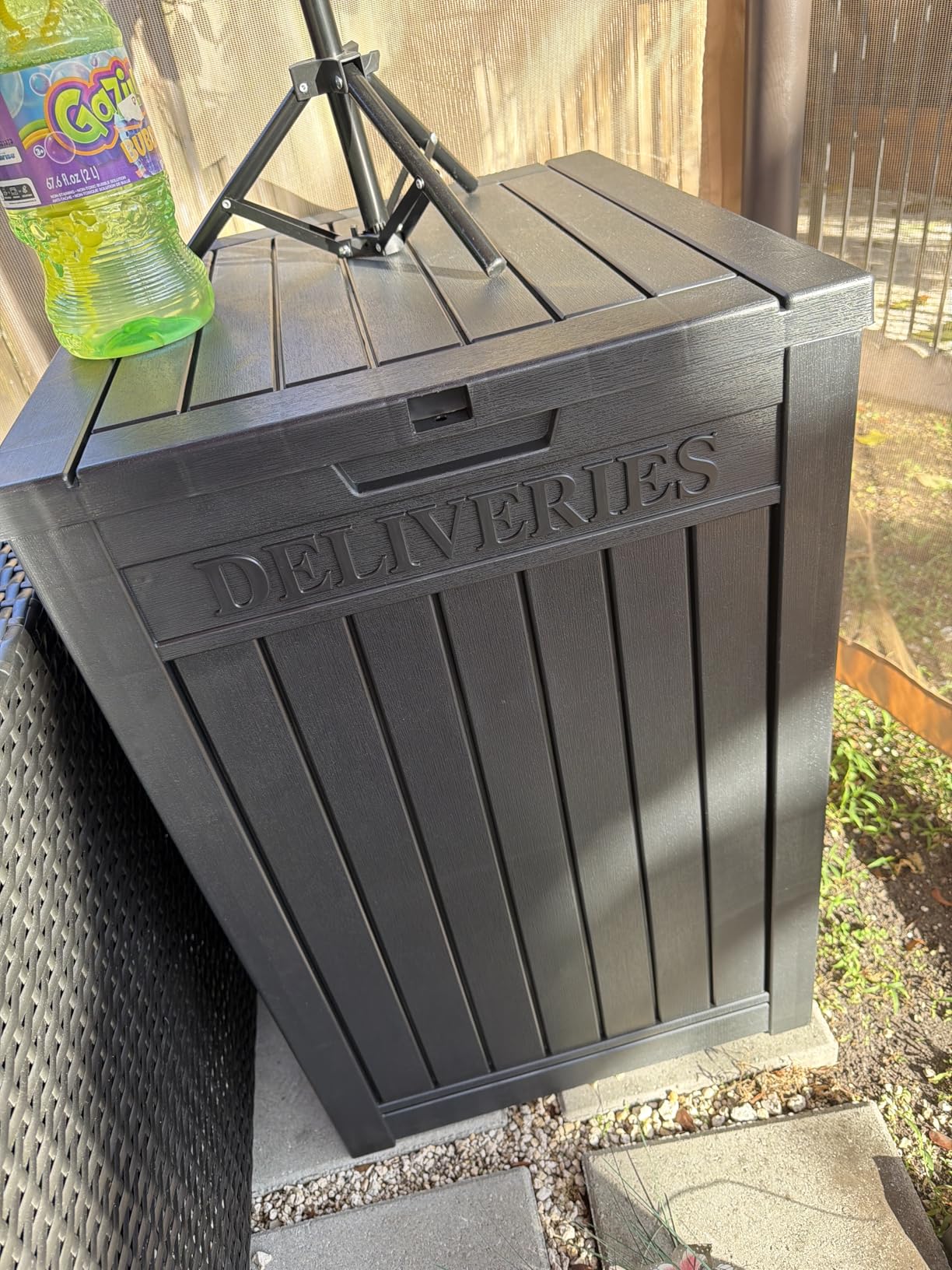 Package Delivery Box 55 Gallon with Lockable Secure, Outdoor Package Drop Container Waterproof for Porch Patio and Curbside(Black) customer photo 1