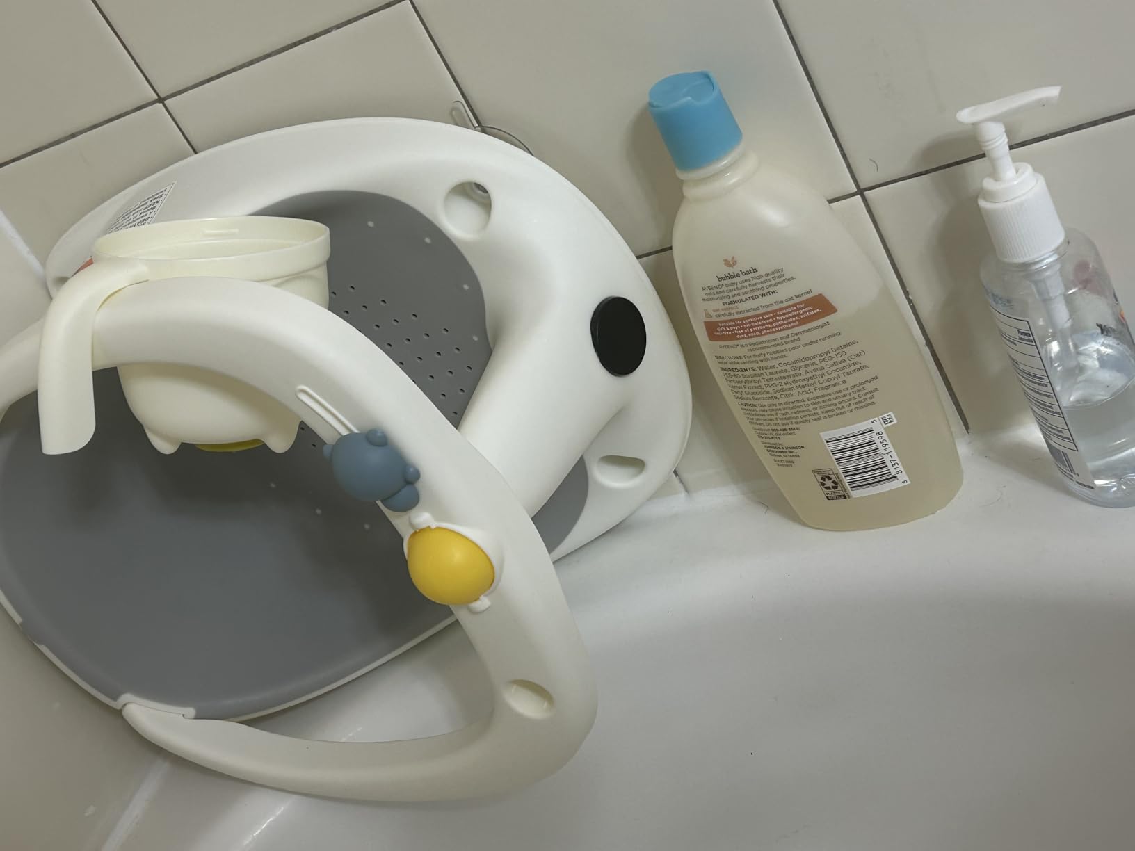 Baby Bath Seat for Babies 6 Months & Up - Bathtub Seats for Babies Sitting Up with Rinse Cup, Non-Slip, Comfortable, Infant Bath Essentials, Gray customer photo 2