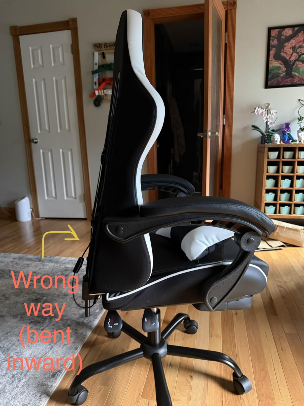 Czlolo Gaming Chair with Footrest Racing Style Lumbar Support Massager Video Game Chair with Metal Legs, High Back Reclining Gamer Chair with Headrest, 360° Swivel Office Computer Desk Chair (White) customer photo 2