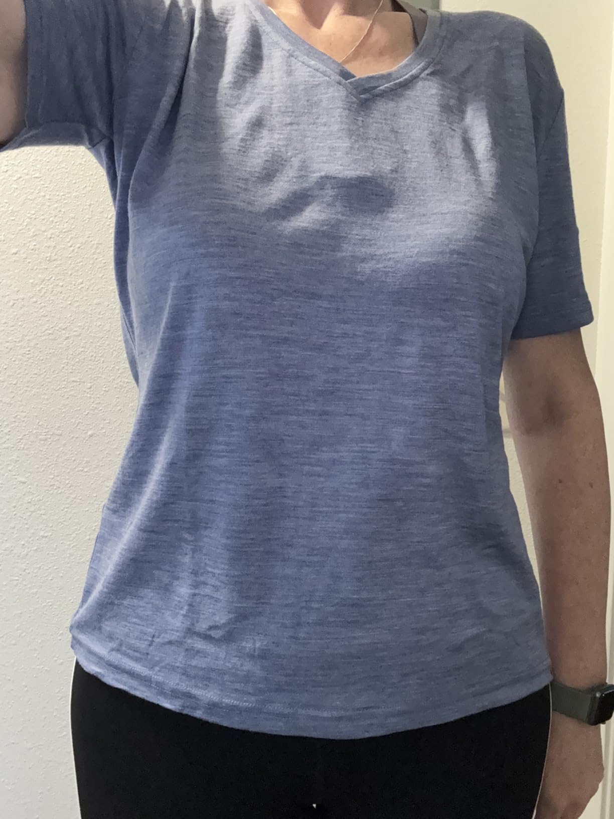 Merino Wool T Shirt Women - 100% Merino Wool Base Layer Women Short Sleeve Moisture-Wicking Tee and Hiking Socks customer photo 1