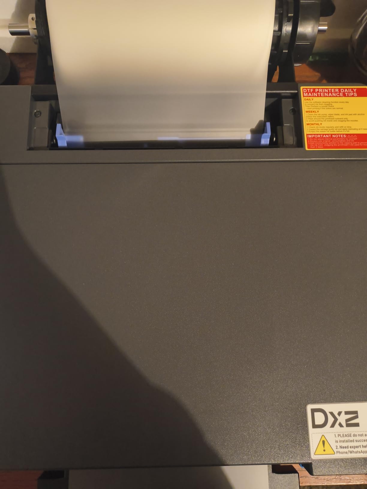 DXZ A4 XP600 DTF Printer Max 500mm/s High Speed Printing 2026 New Version with White Ink System 2880 DPI for Diversed Fabrics,2-Year Ink Included customer photo 2