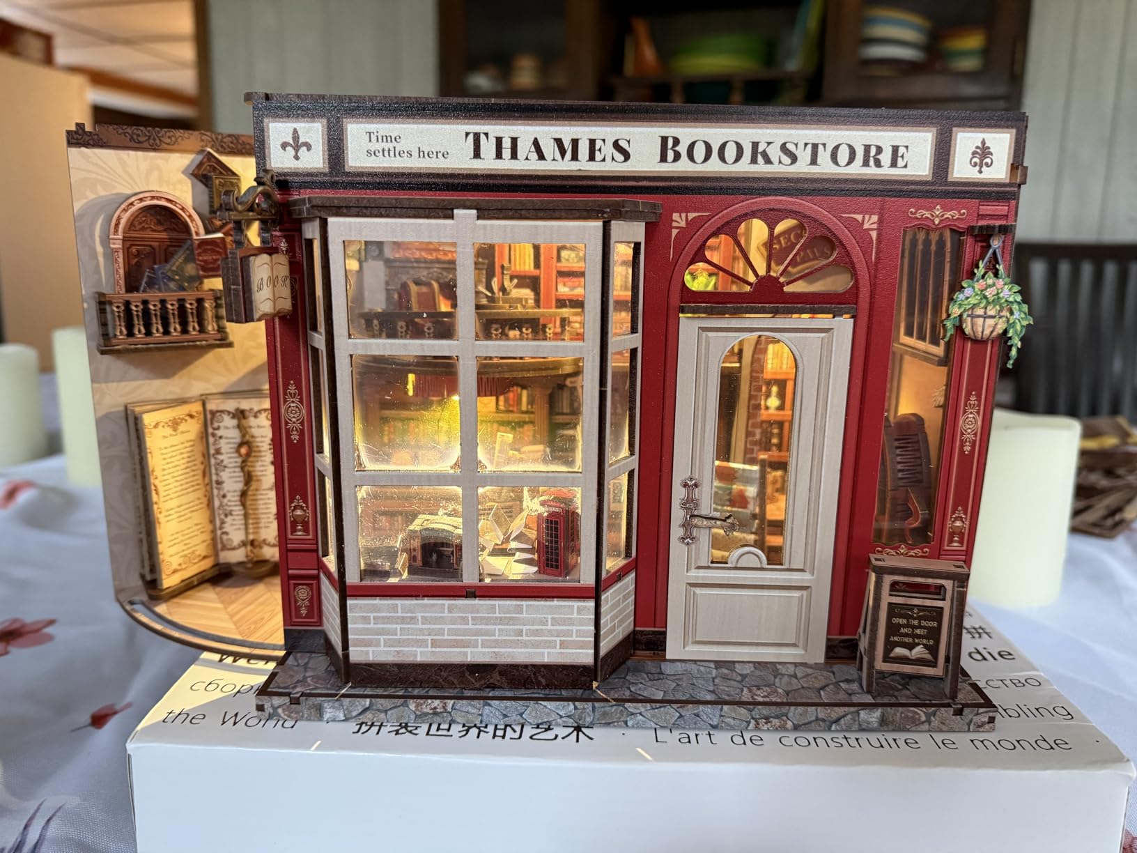 CUTEBEE Book Nook Kit - DIY Miniature House Coffee Shop Dollhouse Kit for Adults (Corner Coffee Shop) customer photo 1