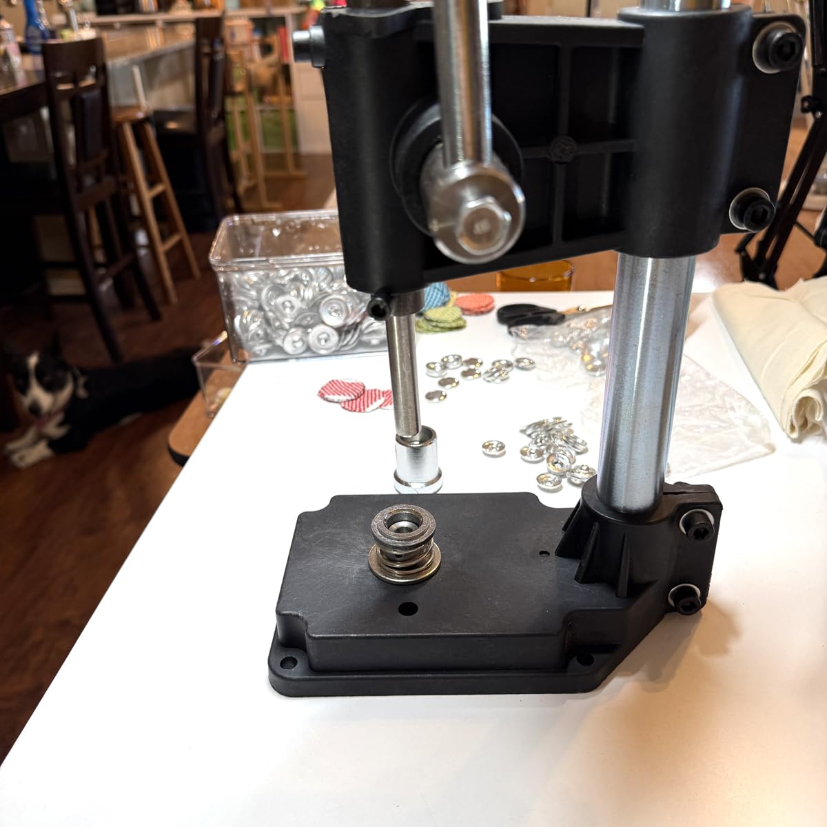 Bonvoisin Fabric Button Maker, Cloth Cover Button Press with 3 Molds(18 22 28mm), Fabric Covered Button Maker Kit with 300Pcs Button Shells customer photo 2