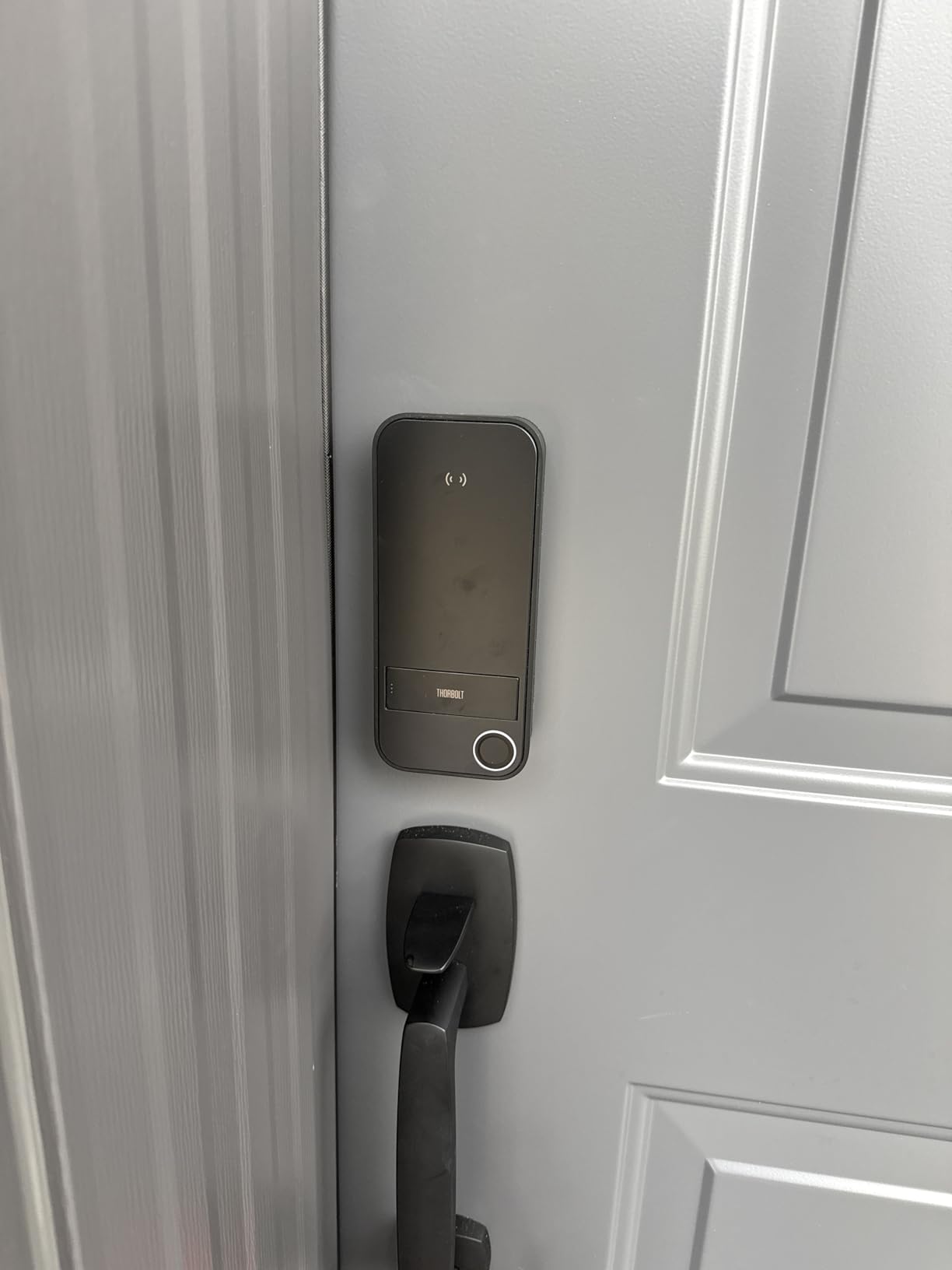 ThorBolt X1 Apple Home Key Lock, iOS ONLY Smart Keyless Entry HomeKit Door Lock with Fingerprint, Keypad Deadbolt Lock Works with HomeKit Over Thread (Border Router Required), IP65 Weatherproof, Black customer photo 2