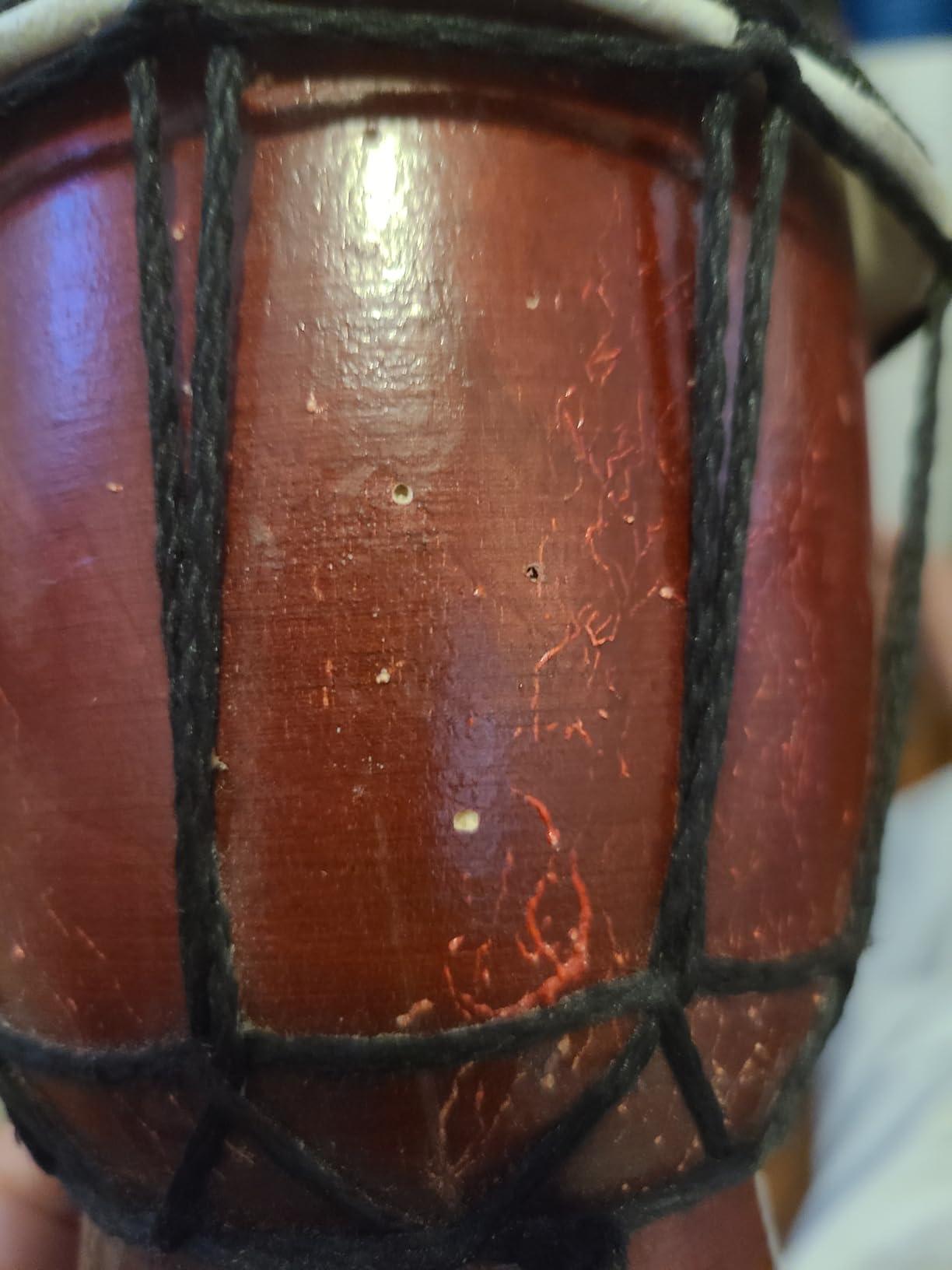 Wood Djembe Drum, 6.5'' x 12''Carved Mahogany African Drums with Goatskin Drumhead, West African Styled Professional Djembe Hand Drum customer photo 2