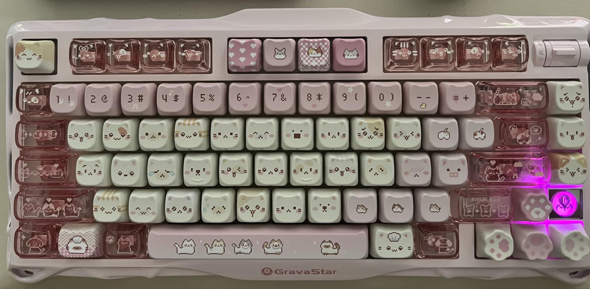 GravaStar Mercury K1 75% Pink Wireless Keyboard, Aluminum Alloy Exoskeleton Design Mechanical Gaming Keyboard, Gasket Hot-Swap Socket, Linear Switches, RGB Backlit customer photo 1