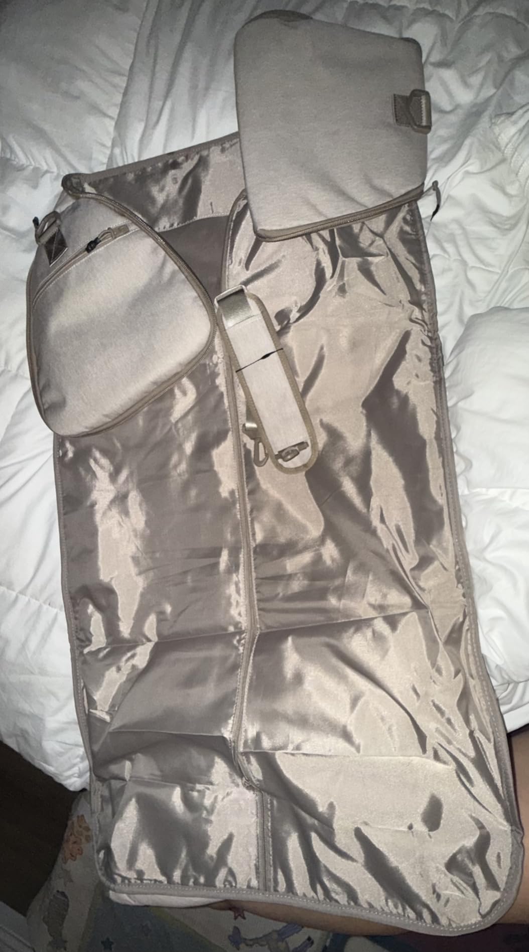 Convertible 2-in-1 Garment Duffel Weekender Bag 45L | Wrinkle-Free Travel, Hanging Suit Compartment, Shoe Pockets, Trolley Sleeve. Durable & Water-Resistant Carry-on, Shadow customer photo 2