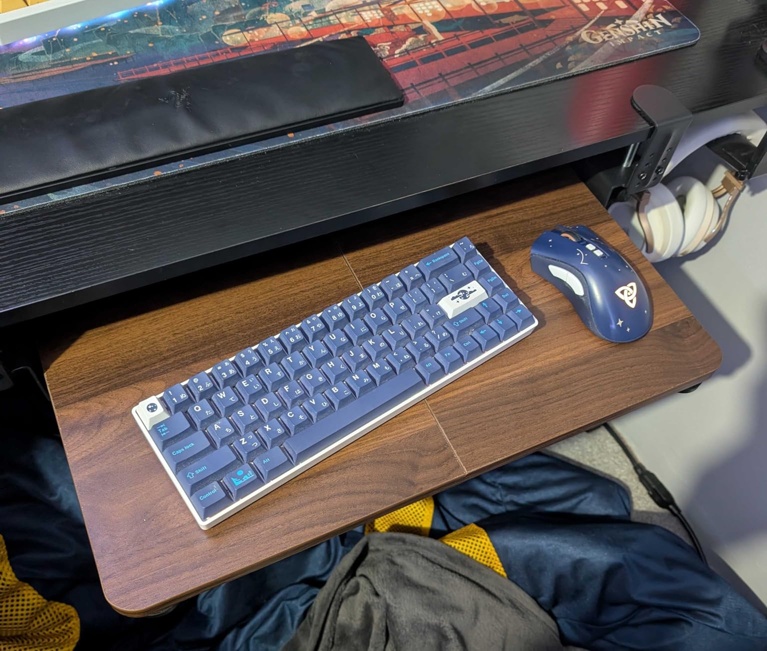 Ergonomic Mouse & Keyboard Tray Under Desk, Pull Out with Adjustable C-clamp, 20 (25.9 Including Clamps) x 11.8 Inch Slide Out Computer Keyboard Drawer Mouse Tray for Typing, Black customer photo 1