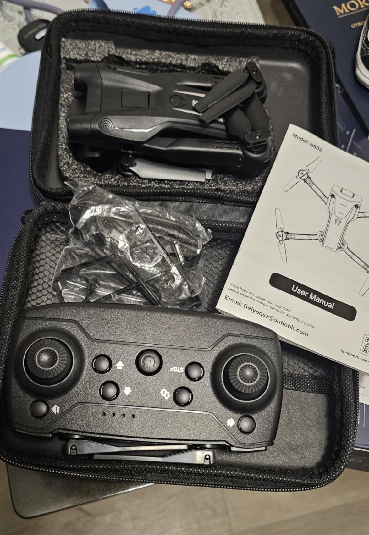 Drone with Camera 1080P HD, Mini Drone for Beginners Kids Adults, RC Quadcopter with 2 Batteries, Carrying Case, Stable Hover, Trajectory Flight, Gravity Control, One Key Take Off/Land, Black customer photo 1
