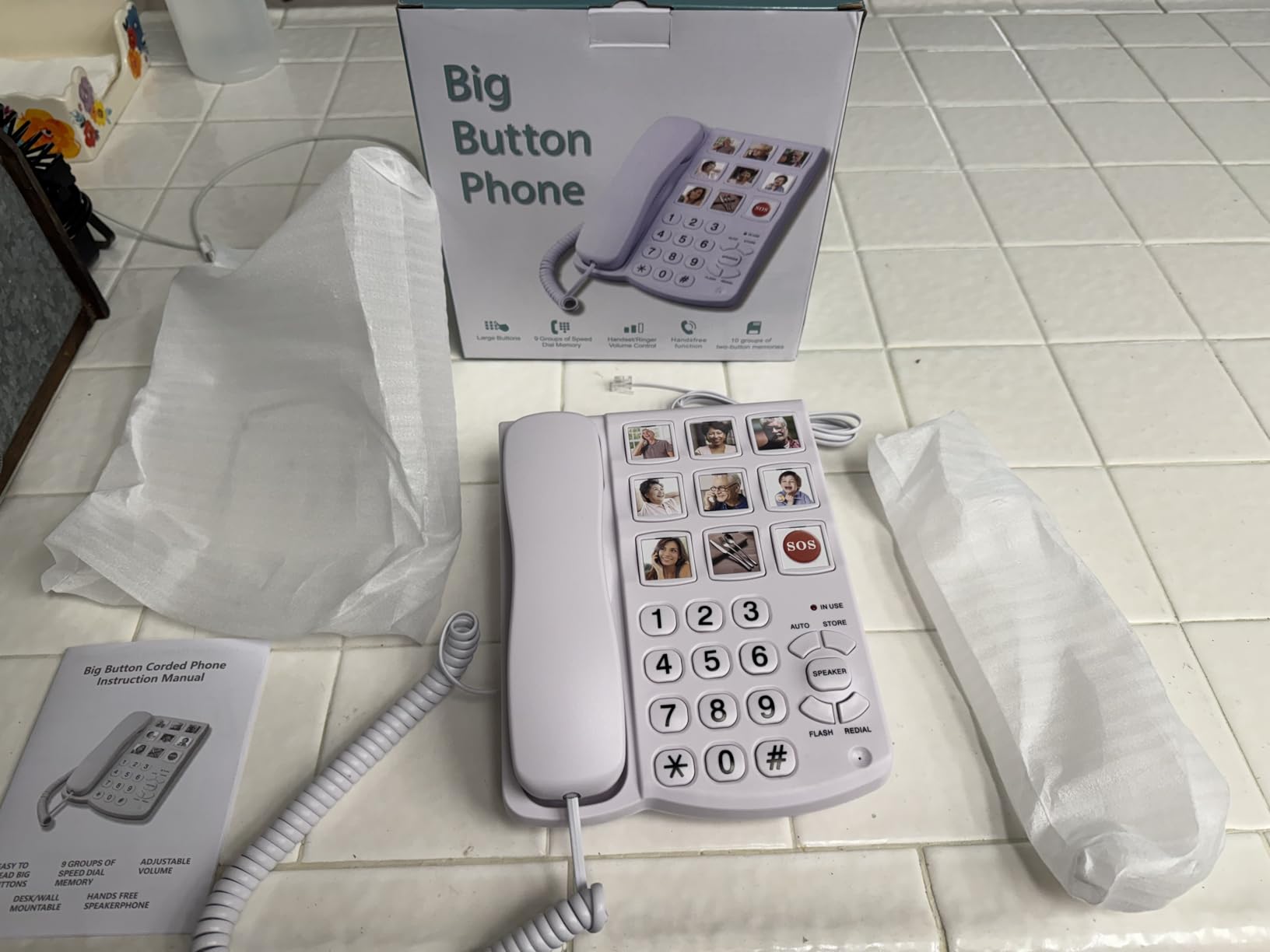 Uvital Big Button Phone for Seniors, Corded Landline Phone with 9 One-Touch Dialing Big Buttons, Hands-Free Calling, Loud Ringer customer photo 2