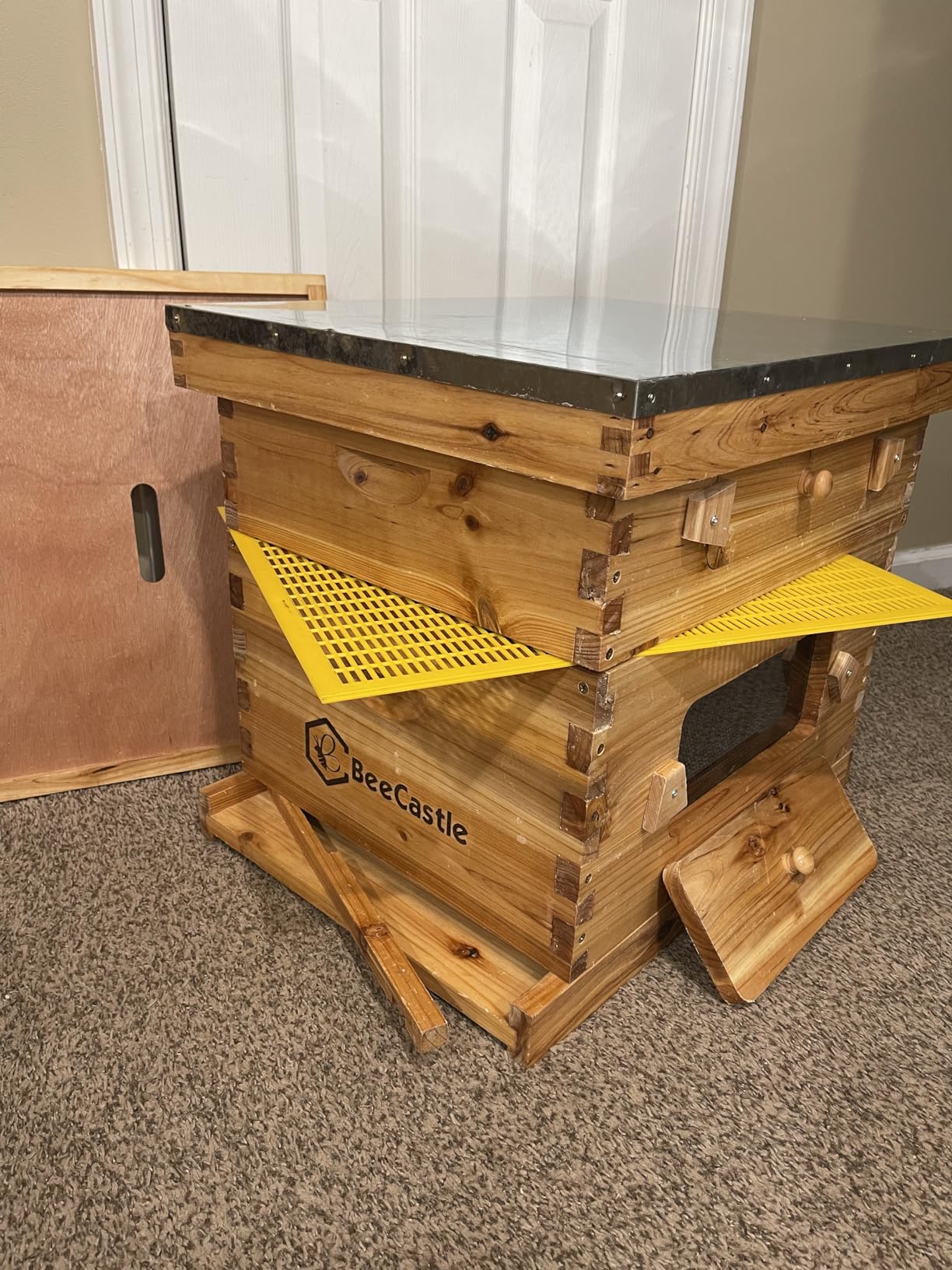 BeeCastle 10 Frame Langstroth Bee Hive with Windows Beeswax Coated Includes Beehive Frames and Waxed Foundations (2 Deep Beehive Boxes & 2 Medium Bee Boxes) customer photo 2