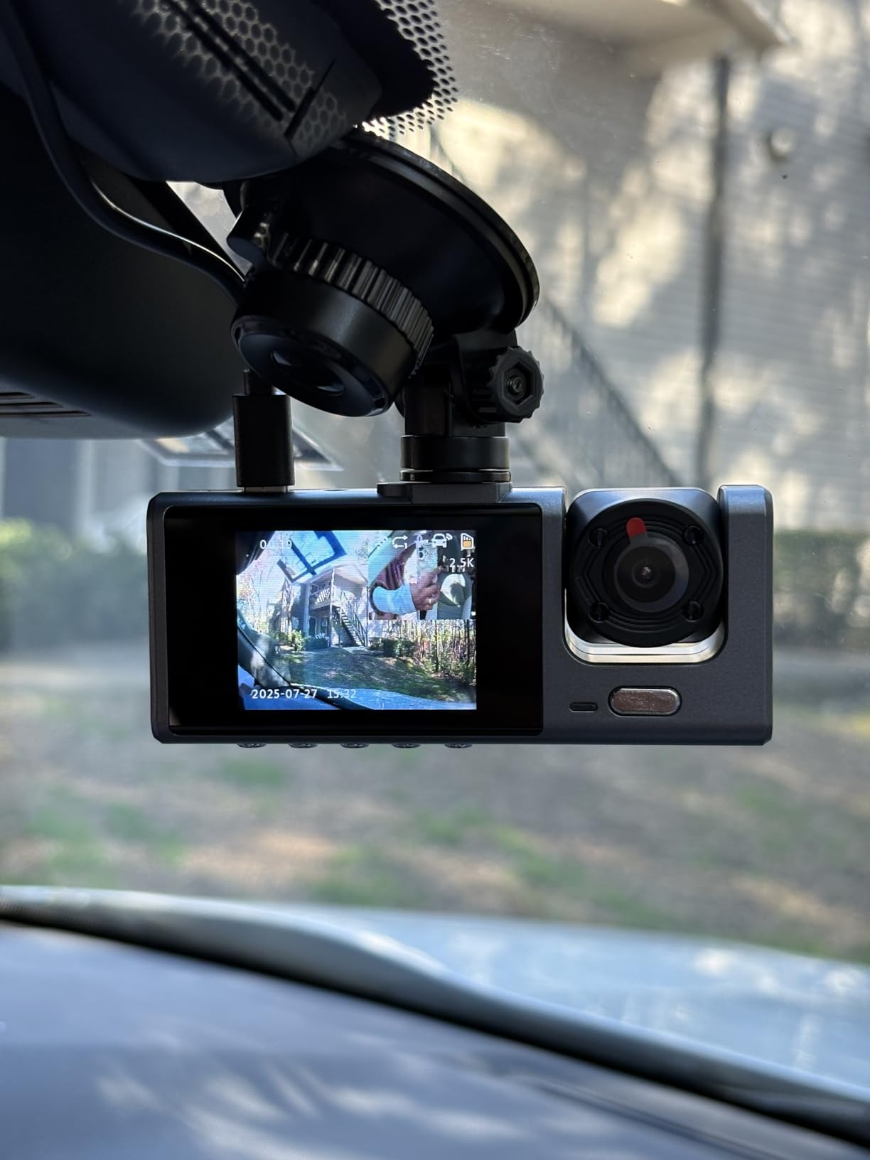 Galphi 3 Channel WiFi Dash Cam Front and Rear Inside with 64GB SD Card, 2.5K+1080P+1080P Car Dash Camera for Cars Front and Rear, Dashcam with G-Sensor, Loop Recording, 24H Parking Mode, Support 512GB customer photo 1
