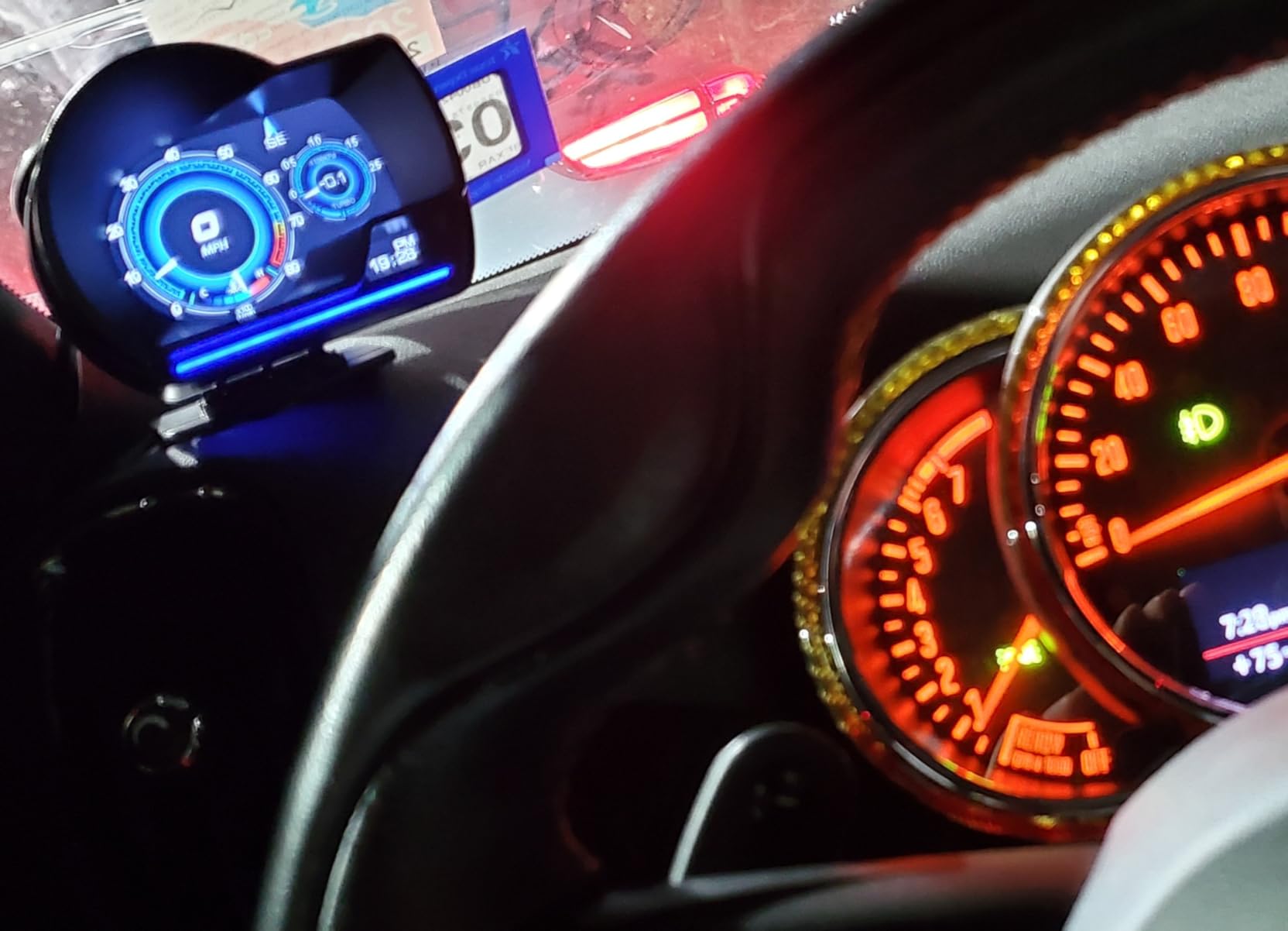 MH Head Up Display for Car, OBD2+GPS Dual System, OBD2 Gauge Display, GPS Speedometer, Tachometer, Water Temp, Volt, Overspeed Alarm Fault Diagnosis customer photo 1