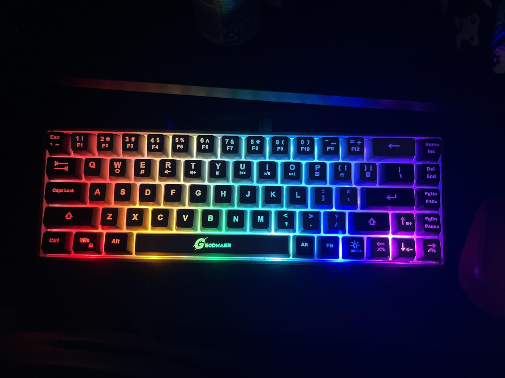 GEODMAER 65% Wired Gaming Keyboard, LED Backlit, Ultra-Compact Anti-Ghosting No-Conflict 68 Keys Membrane Gaming Wired Keyboard for PC Laptop Windows Gamer(Pink-Black) customer photo 1