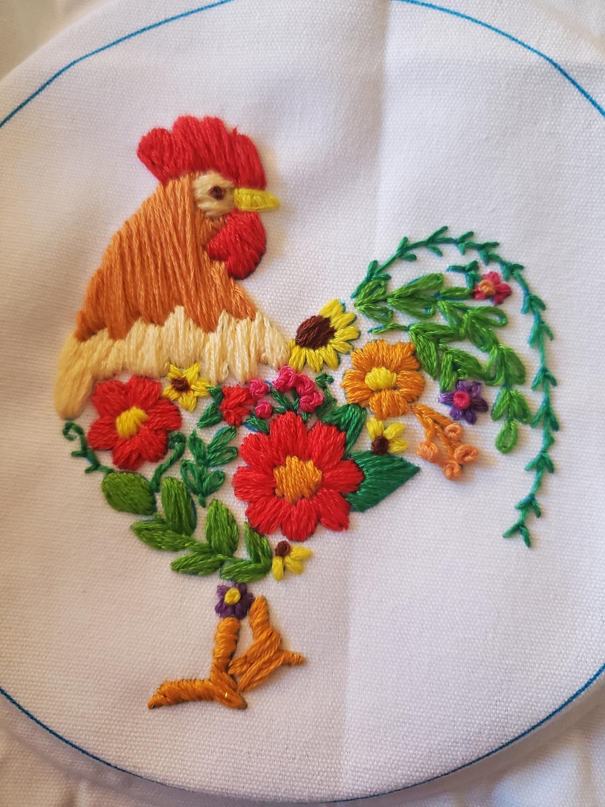Louise Maelys Funny Animal Embroidery Kits for Beginners, Cross Stitch Kit for Adults, DIY Needlepoint with Rooster and Flower Pattern customer photo 2