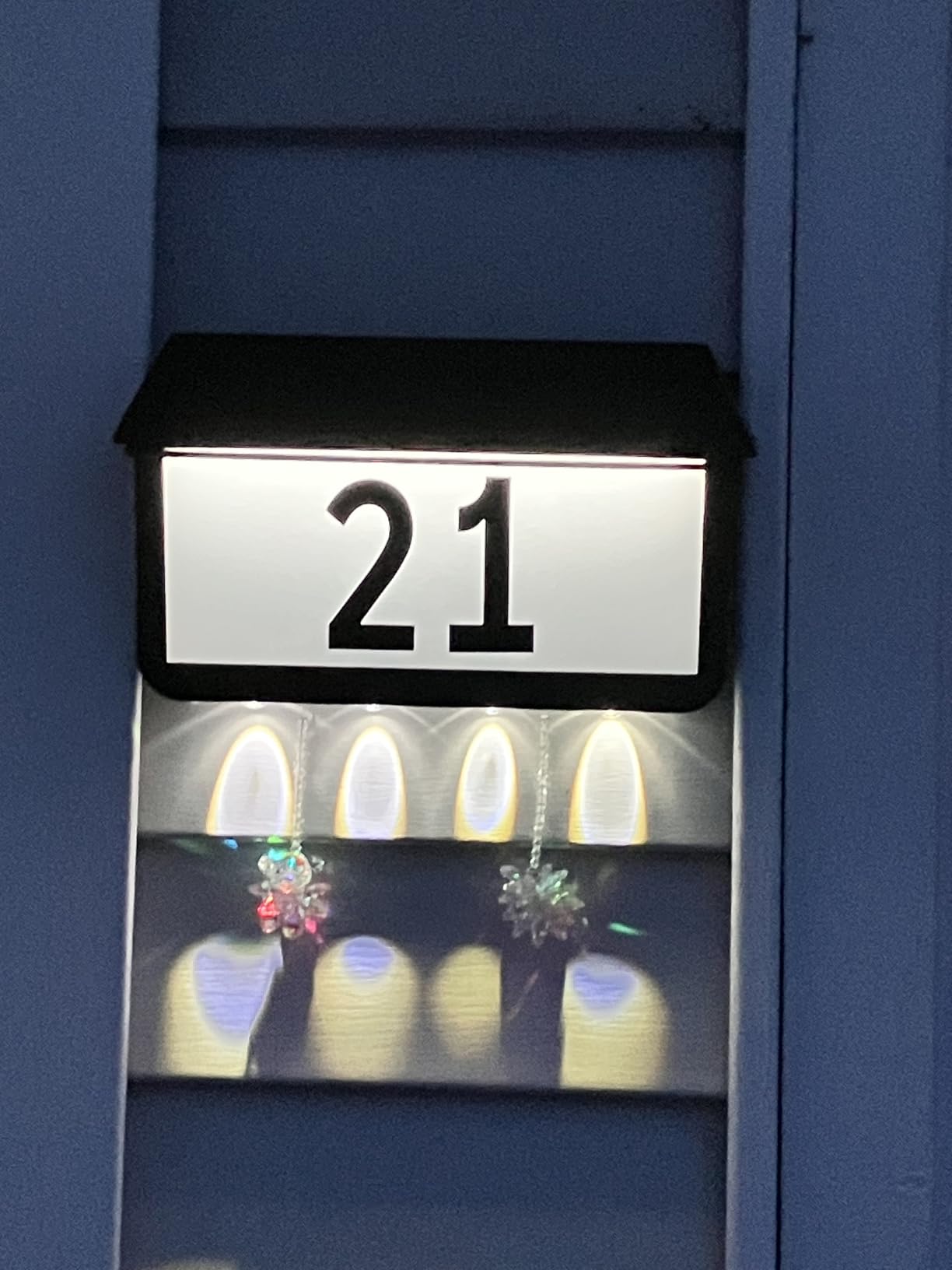 Brightever Solar Address Signs, House Number for Outside Waterproof, 3-Color LED Illuminated Address Plaques with Stake, Wall Mounted Solar Powered Light Up Address Numbers for Houses customer photo 2