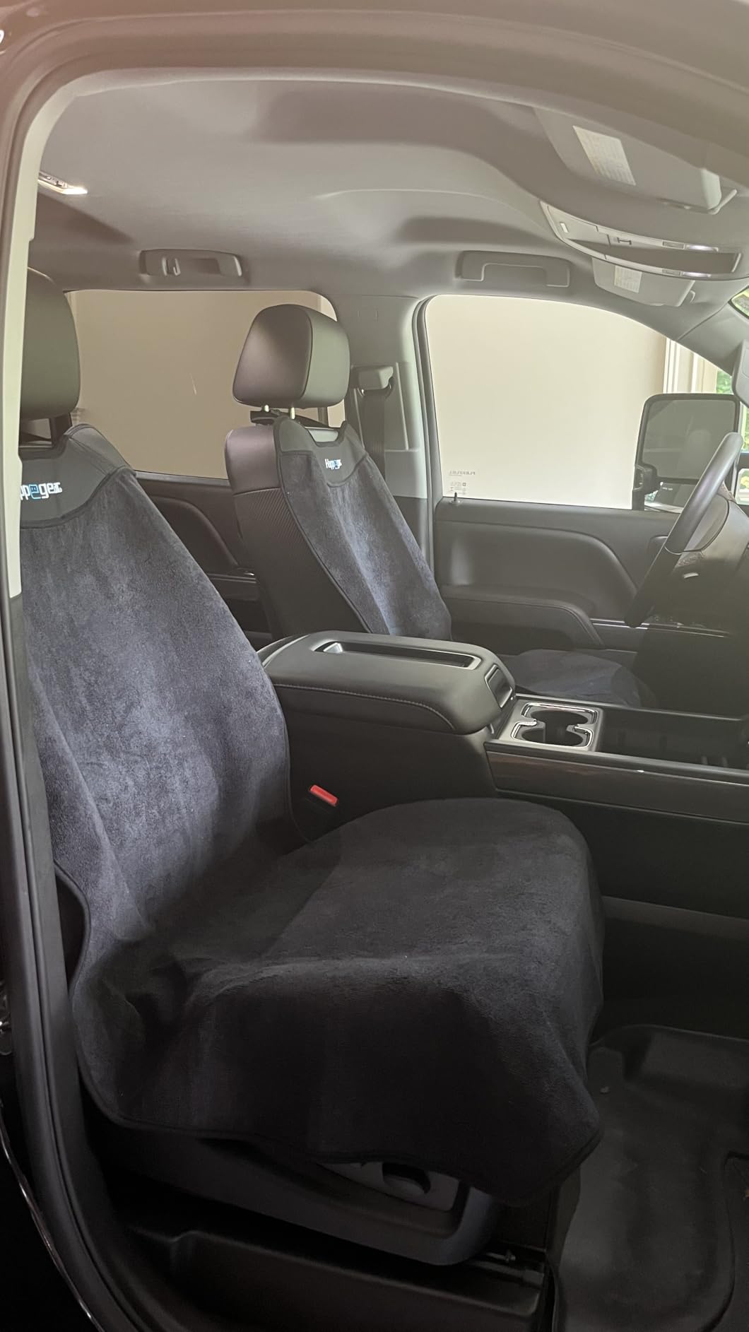 HAPPEGEAR Happeseat Waterproof Car Seat Cover & Protector - Universal Fit Car Seat Towel Cover - Non-Slip Backing, Easy Install & Storage, Machine Washable, Fits Front & Back, Silver customer photo 1