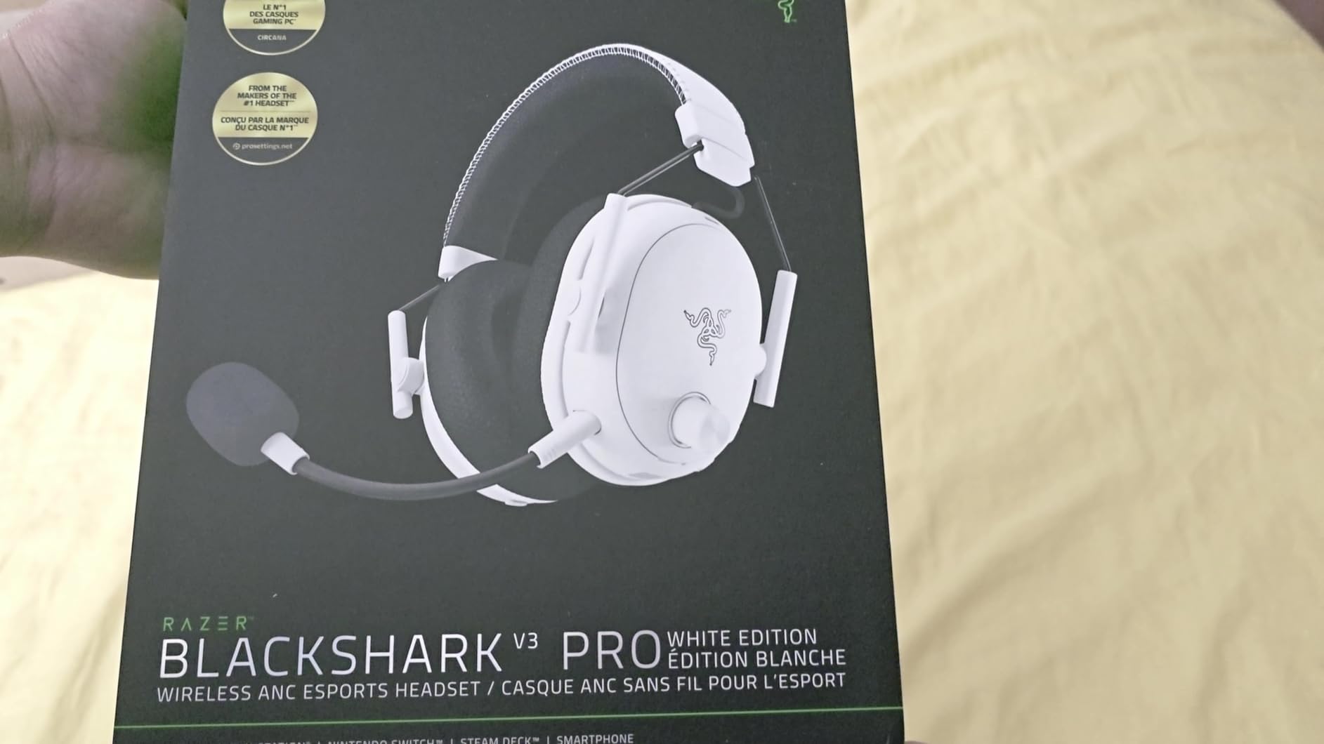 BlackShark V3 Pro Wireless ANC Gaming Headset for PC: Full Band Mic - 50mm Drivers - 2.4 GHz, Bluetooth, USB, 3.5mm - Works with Mac, PS5, Nintendo Switch, Smartphone - 70 Hr Battery - Black customer photo 1