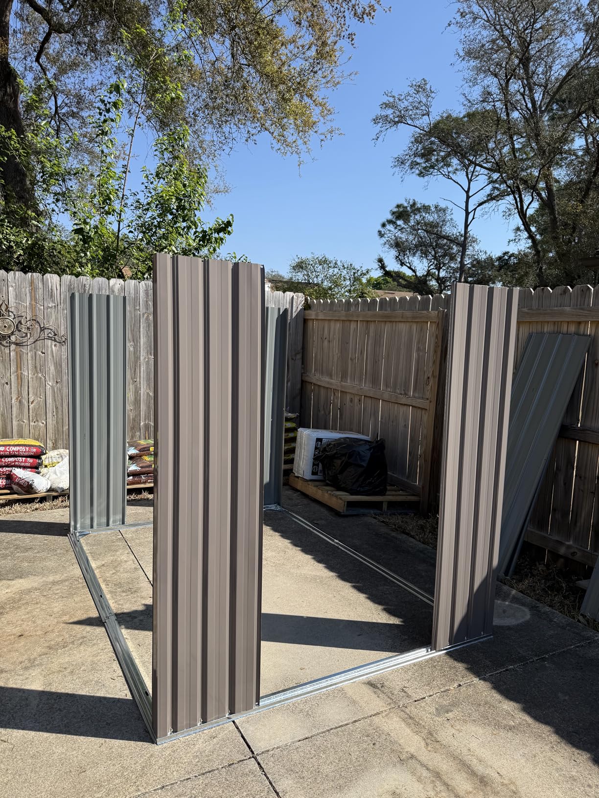 Aoxun 8x6FT Shed with Floor Galvanized Steel Outdoor Storage Shed Metal Garden Shed with Double Doors, Moisture-Proof Floor & Ventilation customer photo 1